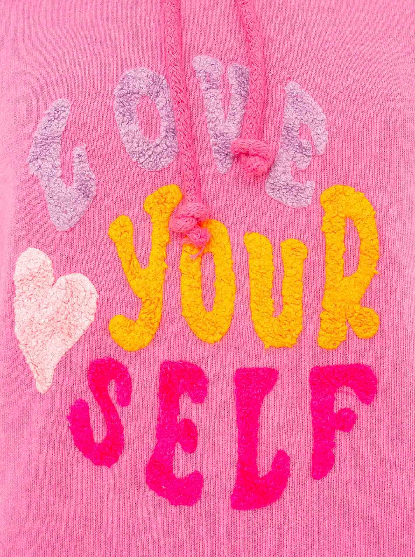 Zwillingsherz Hoodie »"Love Yourself"«, mit Kapuze und Flockprint in frischen Farben