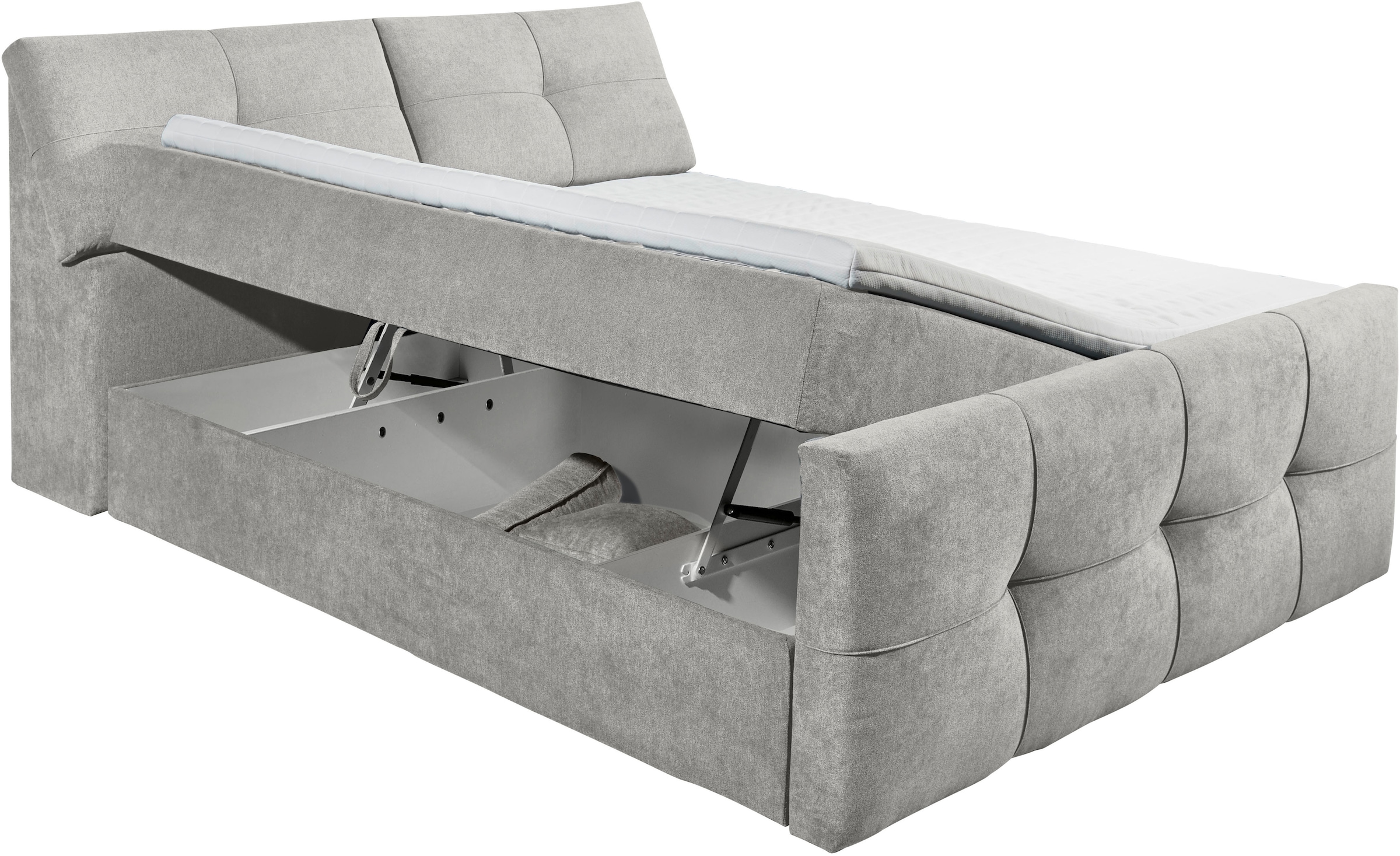 ED EXCITING DESIGN Lit de boxe »Redmond« 5 cuis tlg. inkl. Zwei Bettkästen, Stauraum im Kopfteil und Topper