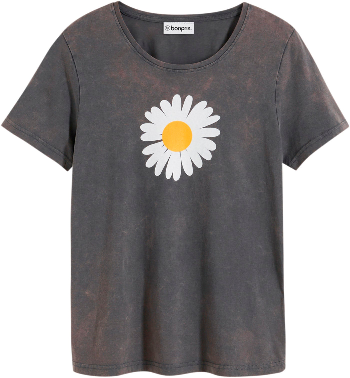 bonprix T-shirt »T-Shirt aus reiner Baumwolle« Slim Fit Passform, Kurzarm-Design, mit Gänseblümchen-Print