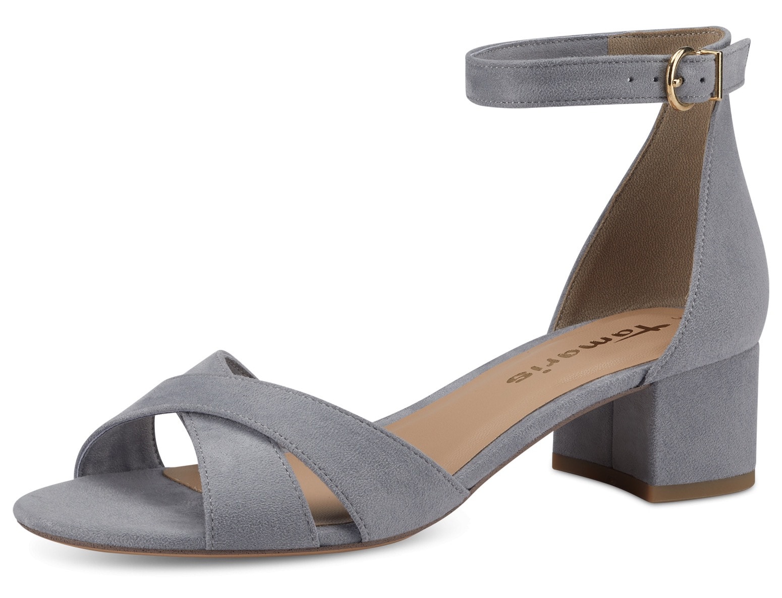 Tamaris Sandalette, Blockabsastz, Sommerschuh, Riemchensandale mit Kreuzbandage