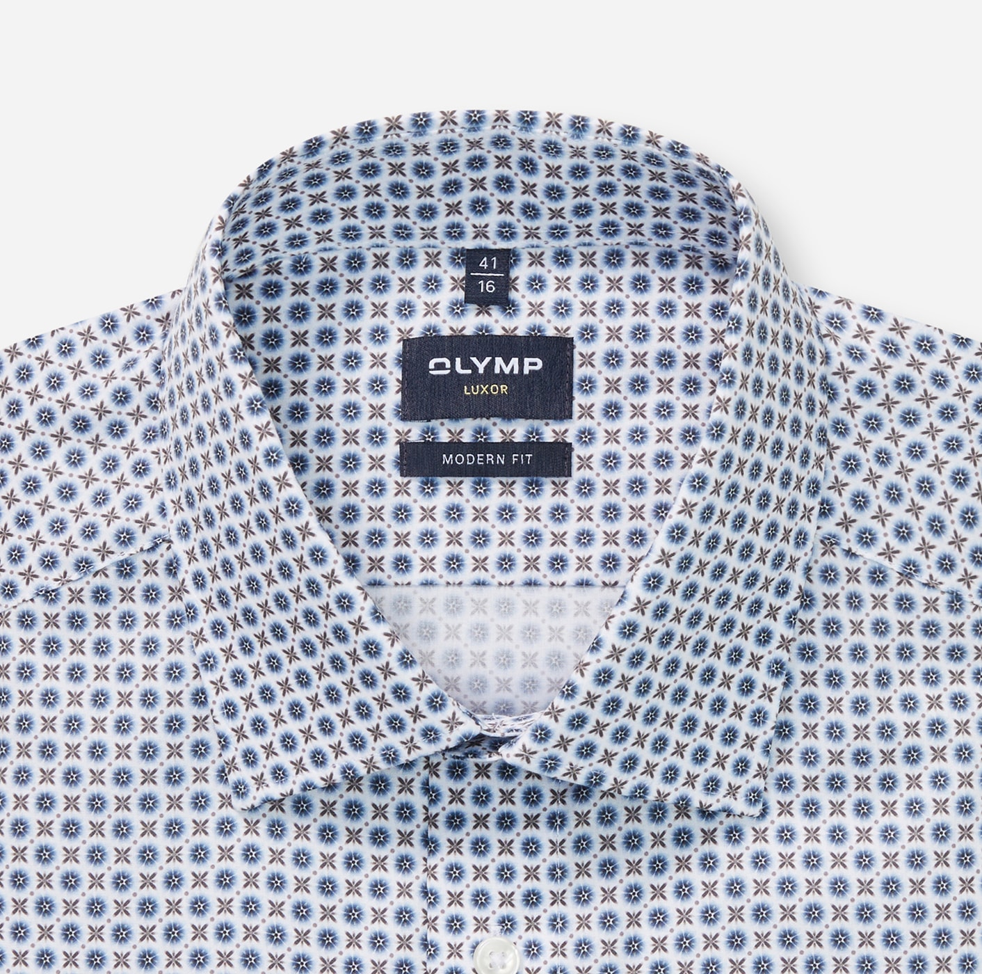 OLYMP Langarmhemd »Luxor modern fit«, modern fit, Businesshemd, gemustert, New Kentkragen
