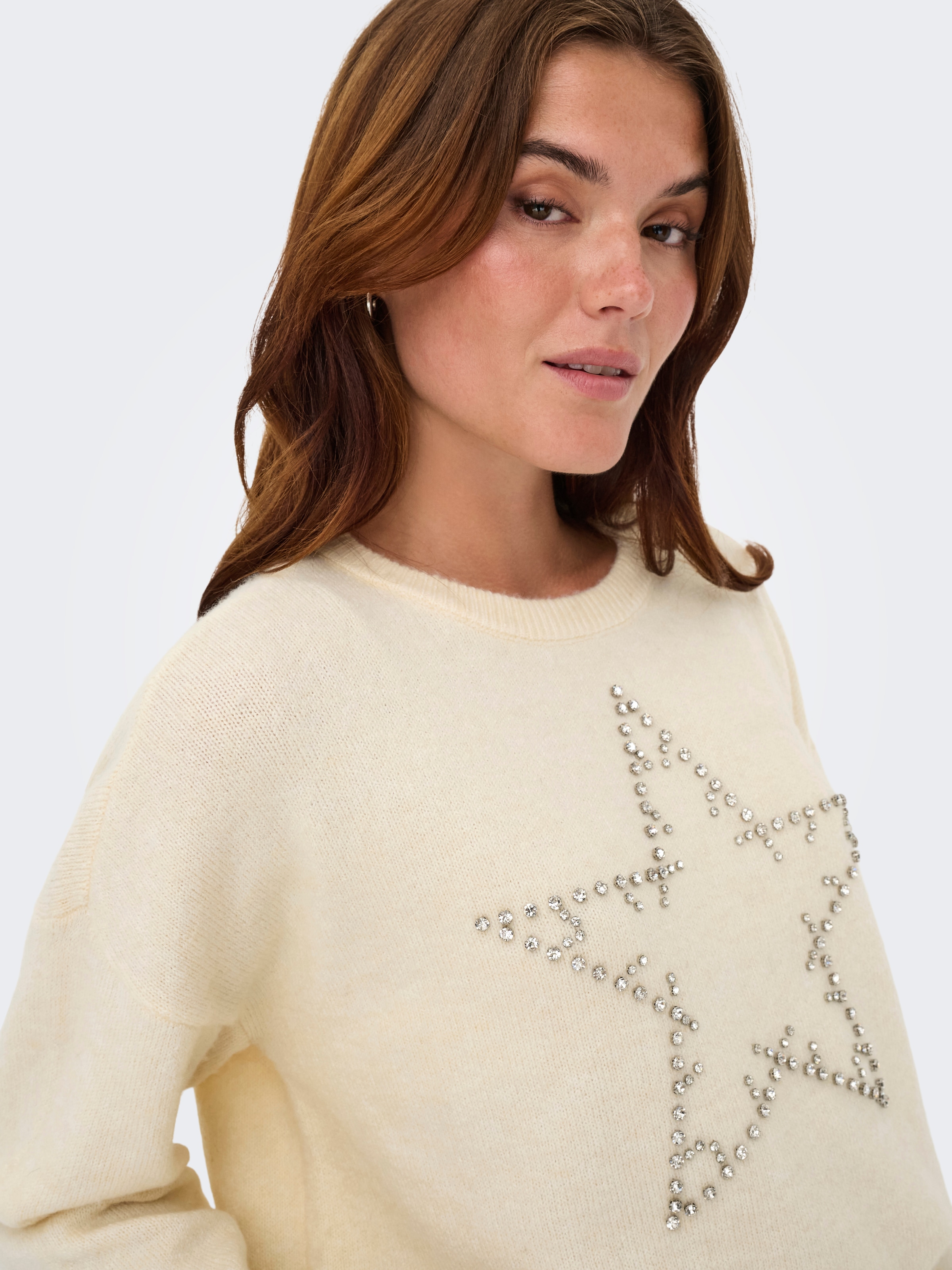 ONLY Strickpullover »ONLRENATA LS O-NECK BLING KNT«