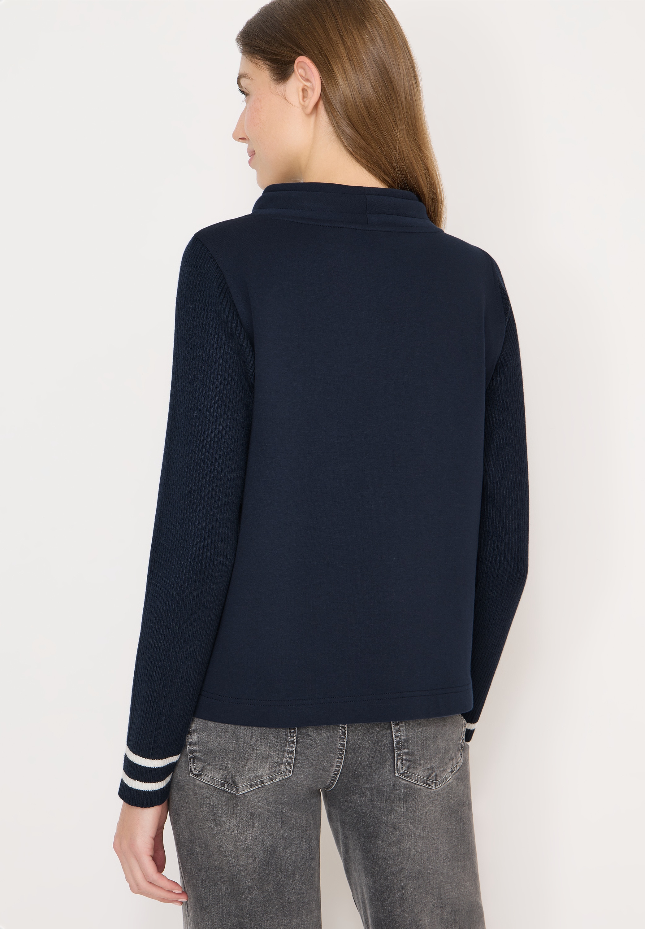 Cecil Sweatshirt , mit Strickärmeln und College Details
