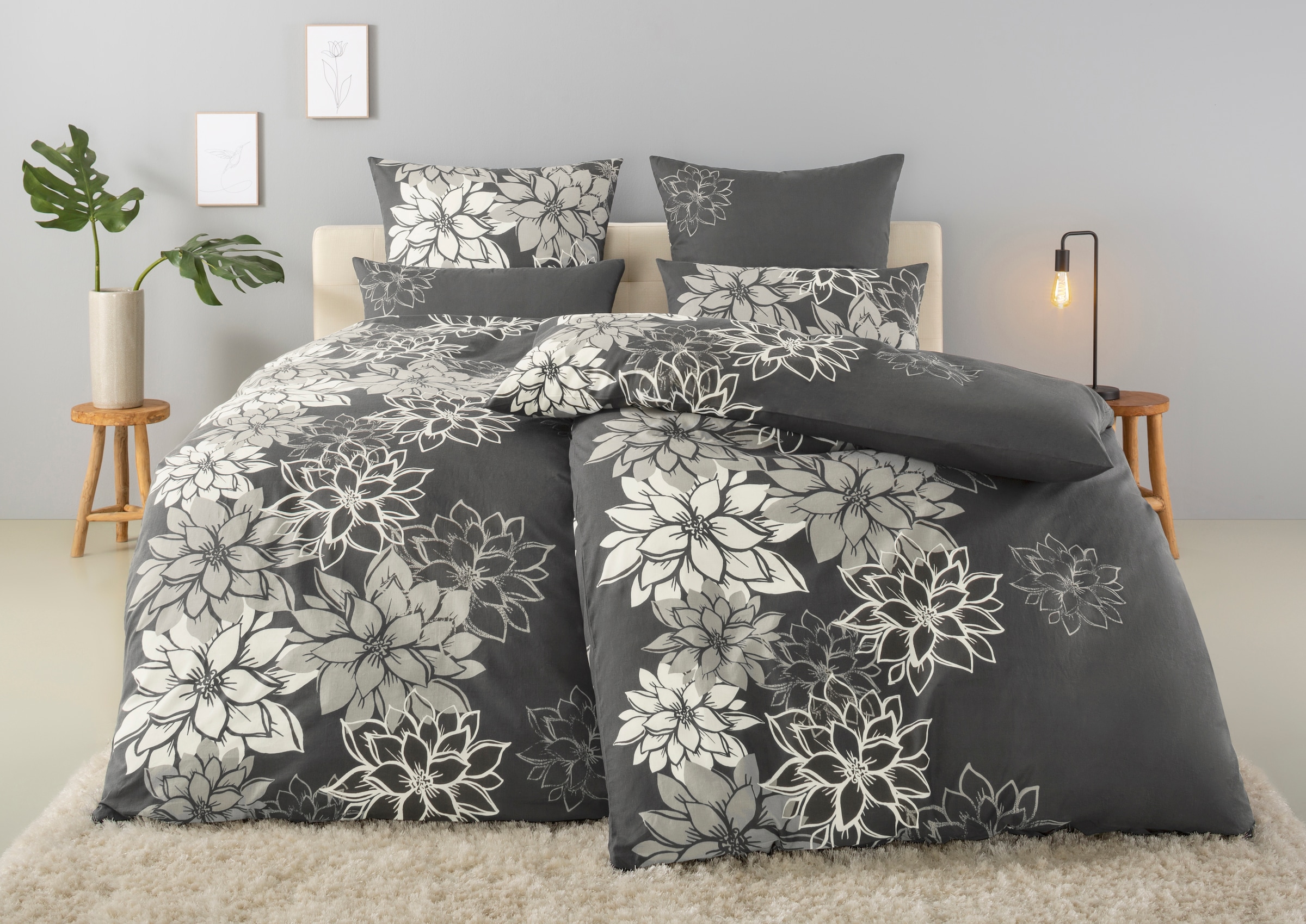 Image of Home affaire Bettwäsche "Susan in Gr. 135x200 oder 155x220 cm" 2 Stk. in verschiedenen Qualitäten, romantische Bettwäsche mit Blumen
