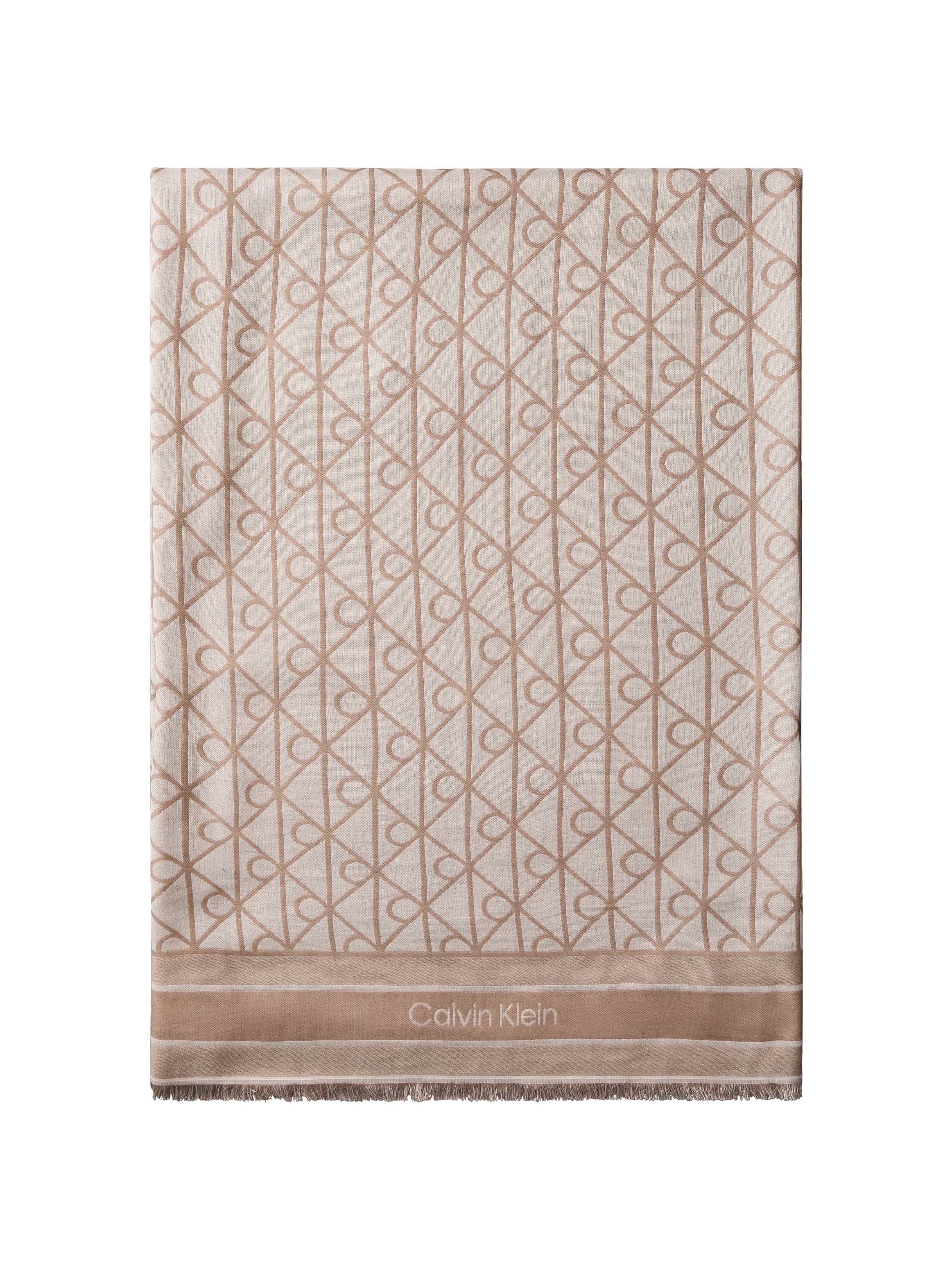 Image of Calvin Klein Modetuch "EMBLEM AOP JACQUARD SQUARE SCARF" Mit Markenlabelmusterung