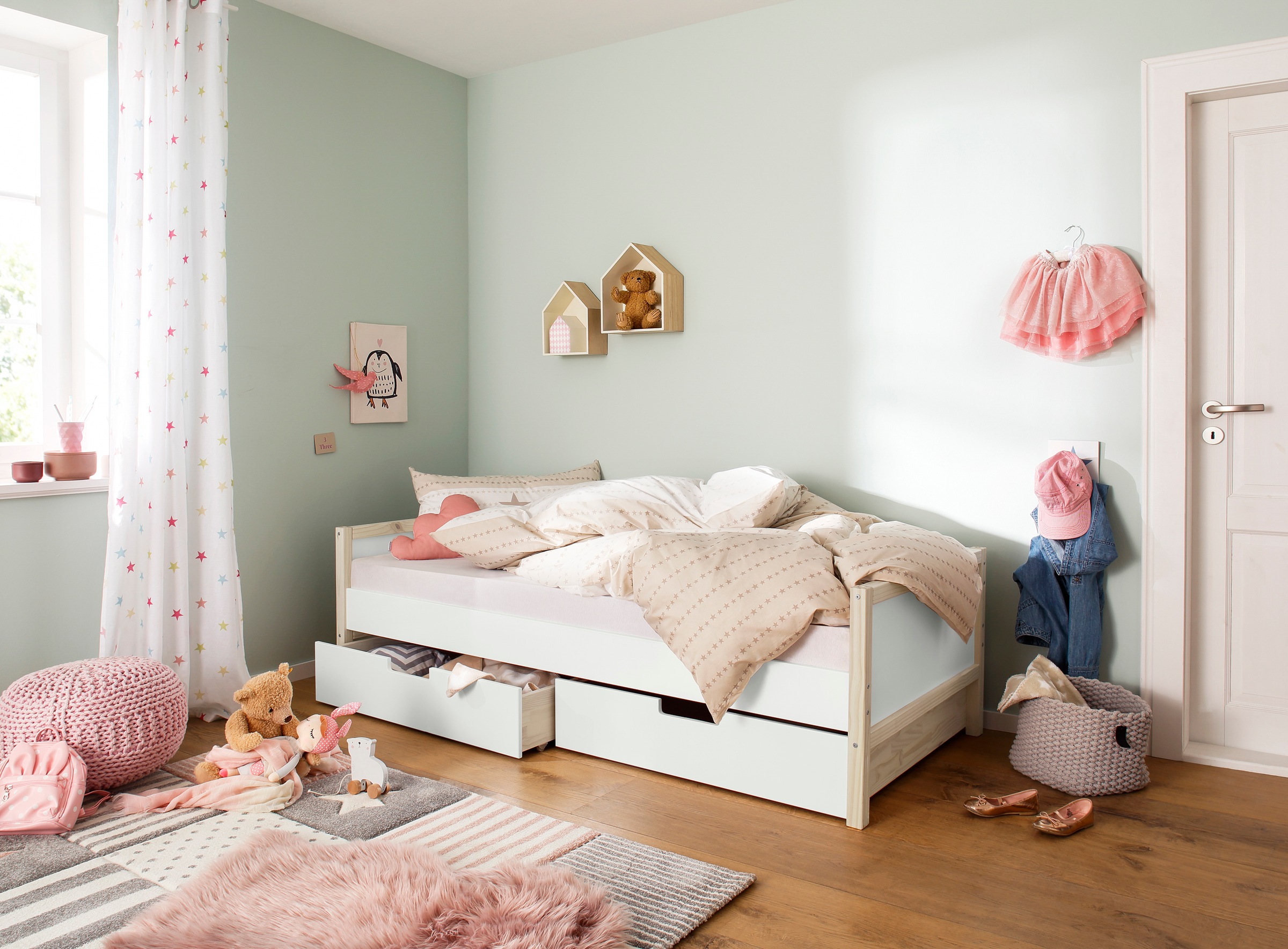 Image of GOODproduct Bettschubkasten "Janne" 2er Set, Kiefernholz und MDF, Breite je Schubkasten 97 cm