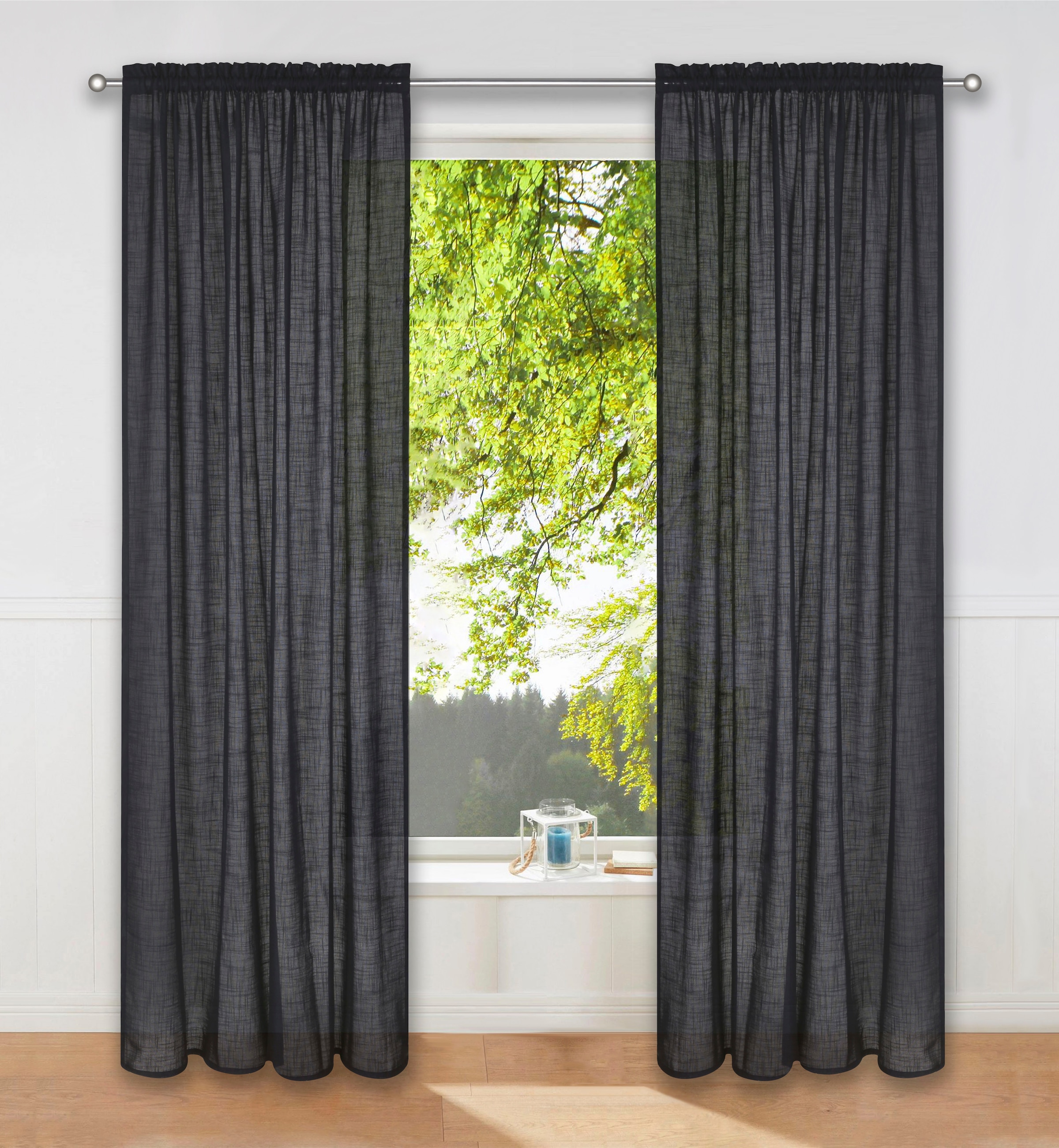 LeGer Home by Lena Gercke Rideau »Marusha« Passage tige 2 cuis tlg. Aspect lin, tissage grossier, différentes tailles,