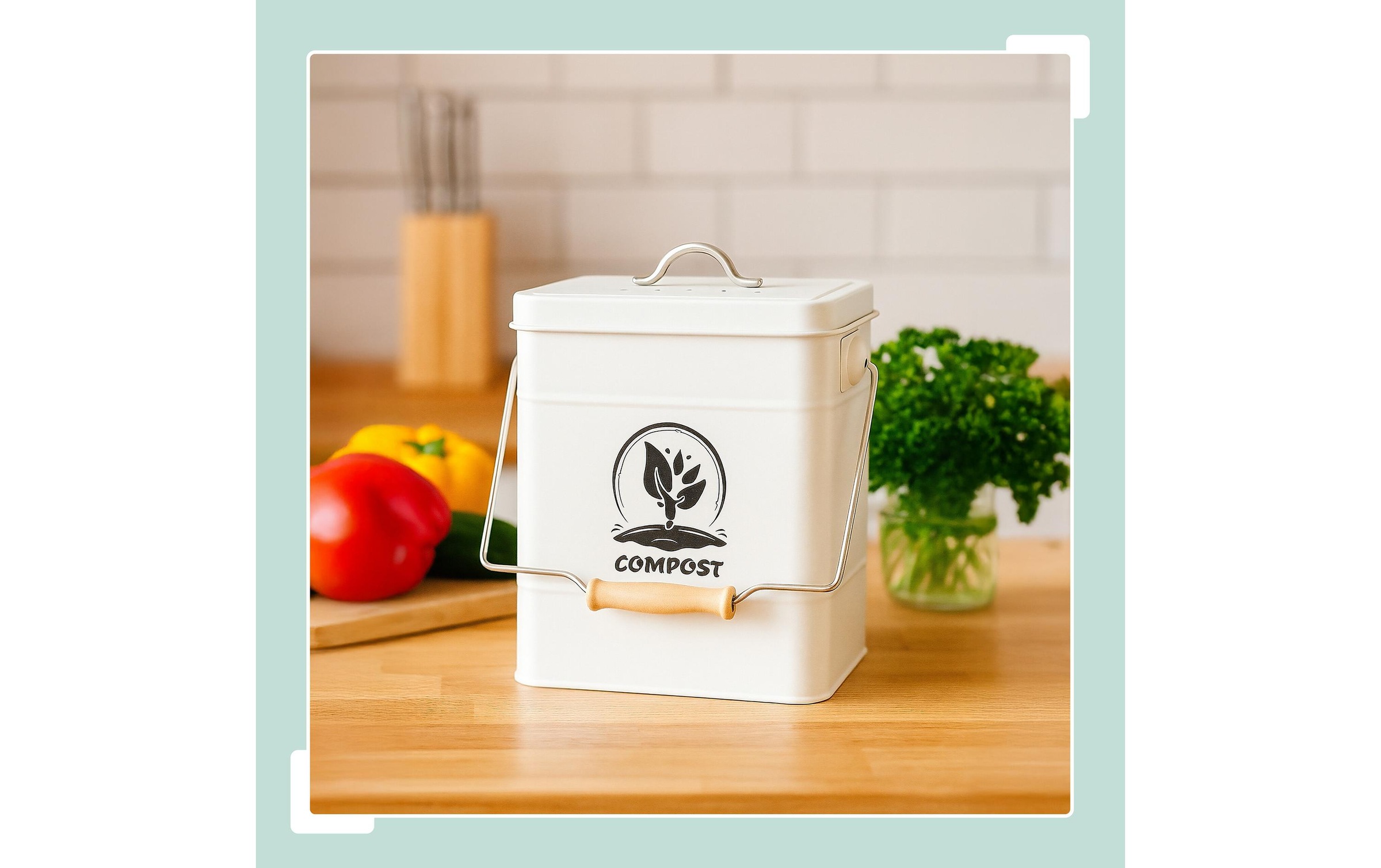 relaxdays Poubelle bio »mit Geruchsfilter, 6 l«