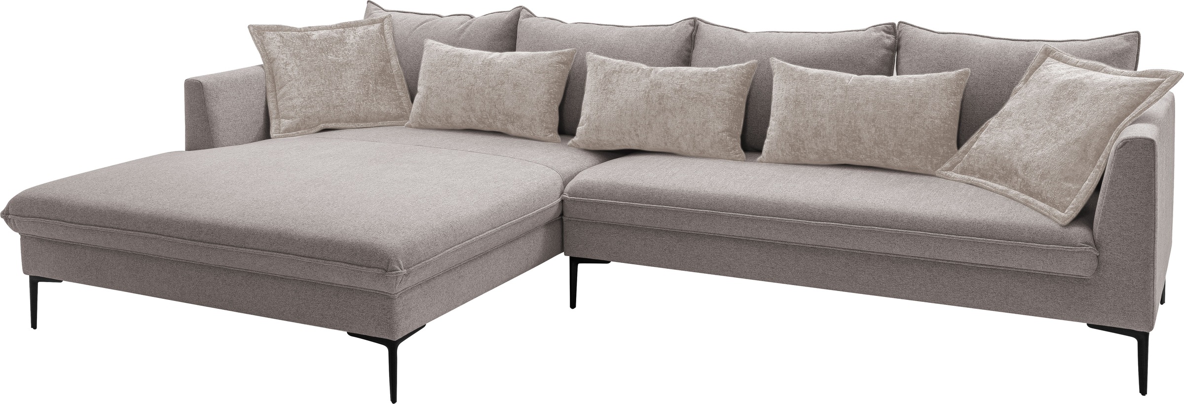 exxpo - sofa fashion Ecksofa »Piazza, elegant und edel, Designsofa mit tollem Sitzkomfort,«, (2 St.), Longchair Ecke in hochwertiger Verarbeitung, Stellmasse 321x187cm
