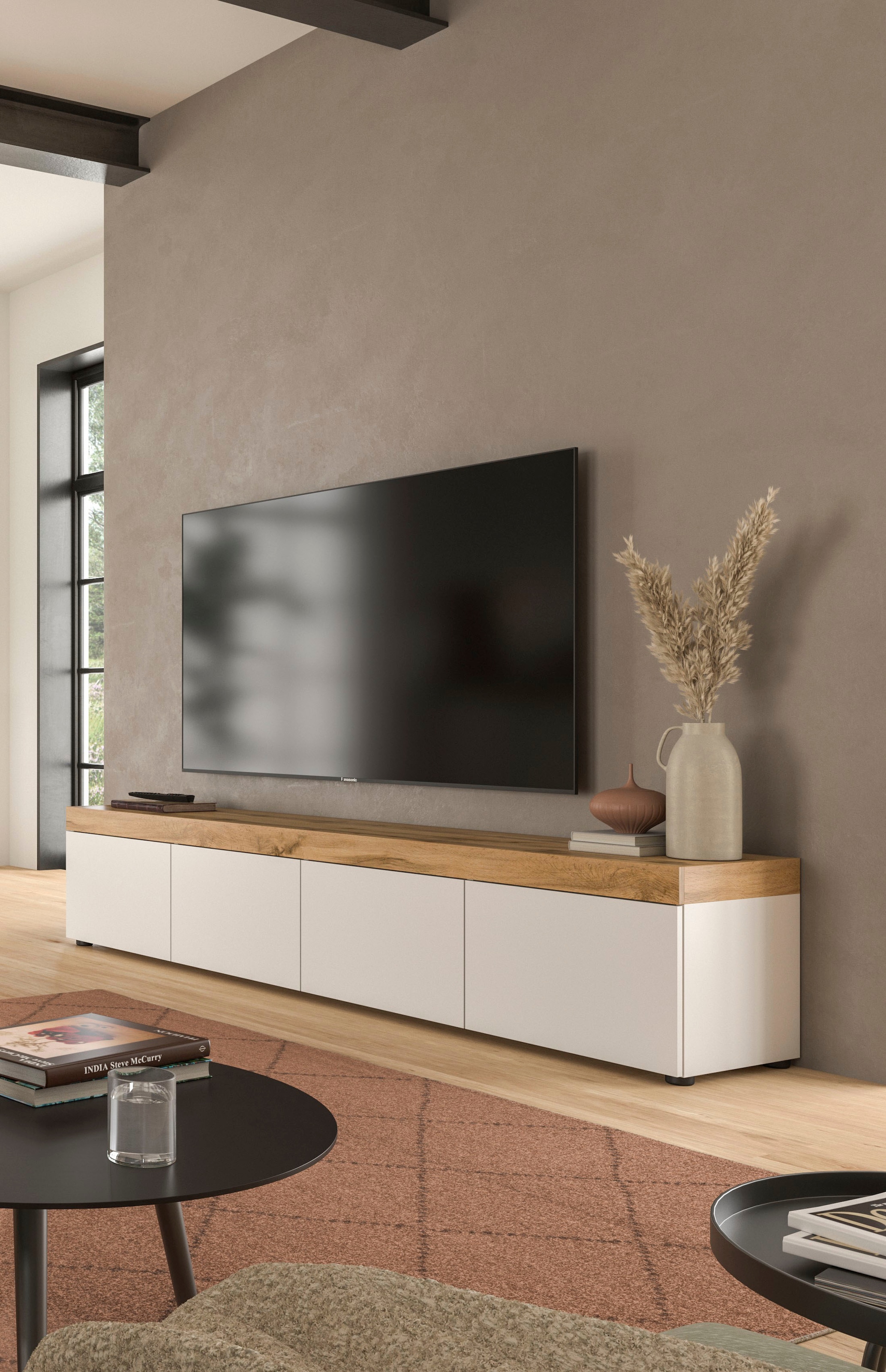 GOODproduct Lowboard »MAMBO, TOPSELLER!, Breite 200cm, 4 Klappen, stehend oder hängend« 2 farbige Ausführung, in verschiedenen Farben erhältlich, 1 Stk. tlg. Lowboard, TV Unterschrank, Tv-Schrank, Wohnzimmer
