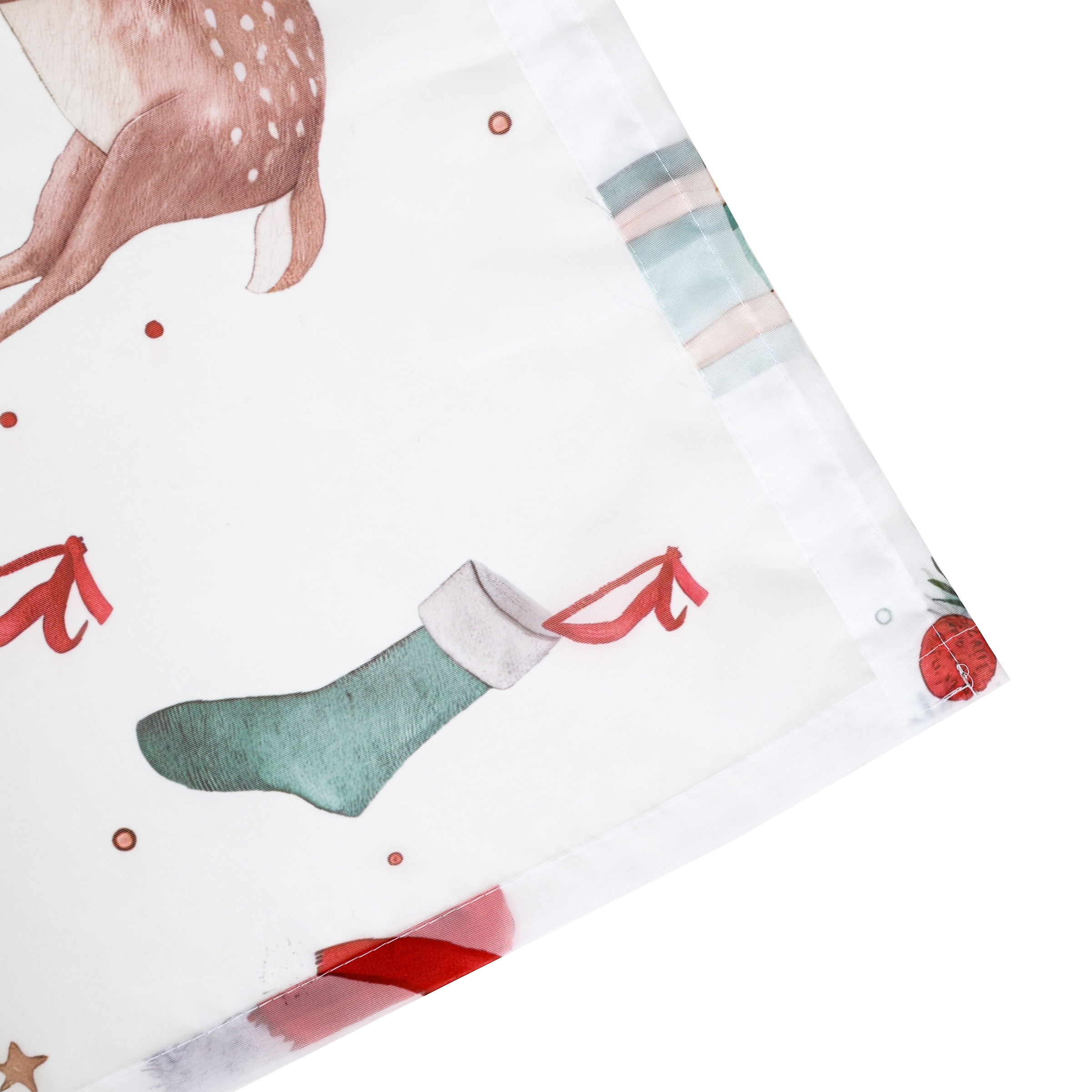 my home Gardine »Olwyn« Kräuselband 1 Stk. tlg. weihnachtlich, bedruckt, halbtransparent, weiche Haptik