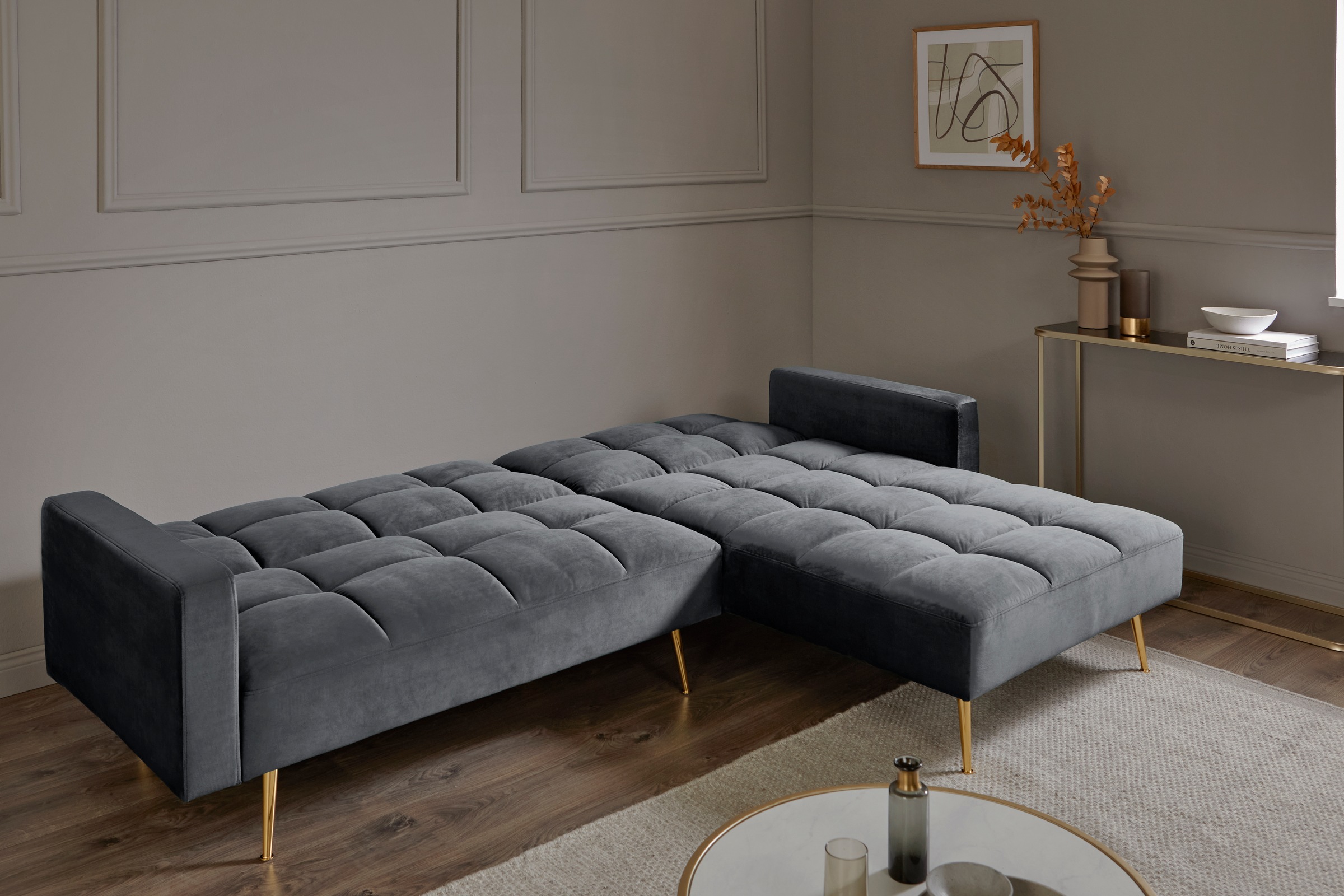Jahnke Canapé d'angle »CHILLAX POSH CORNER« avec fonction couchage, montage réversible, 244 x 150 cm