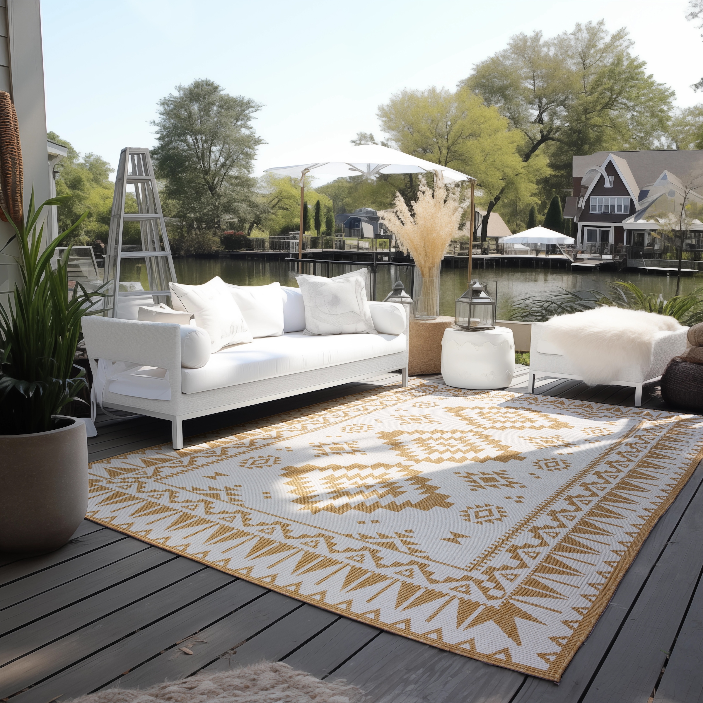 Image of ELLE DECORATION Teppich "Dynamic, Wendeteppich" rechteckig 5 mm Höhe Flachgewebe, In-& Outdoor, Modern, wendbar, Balkon, Wohnzimmer, Aussen