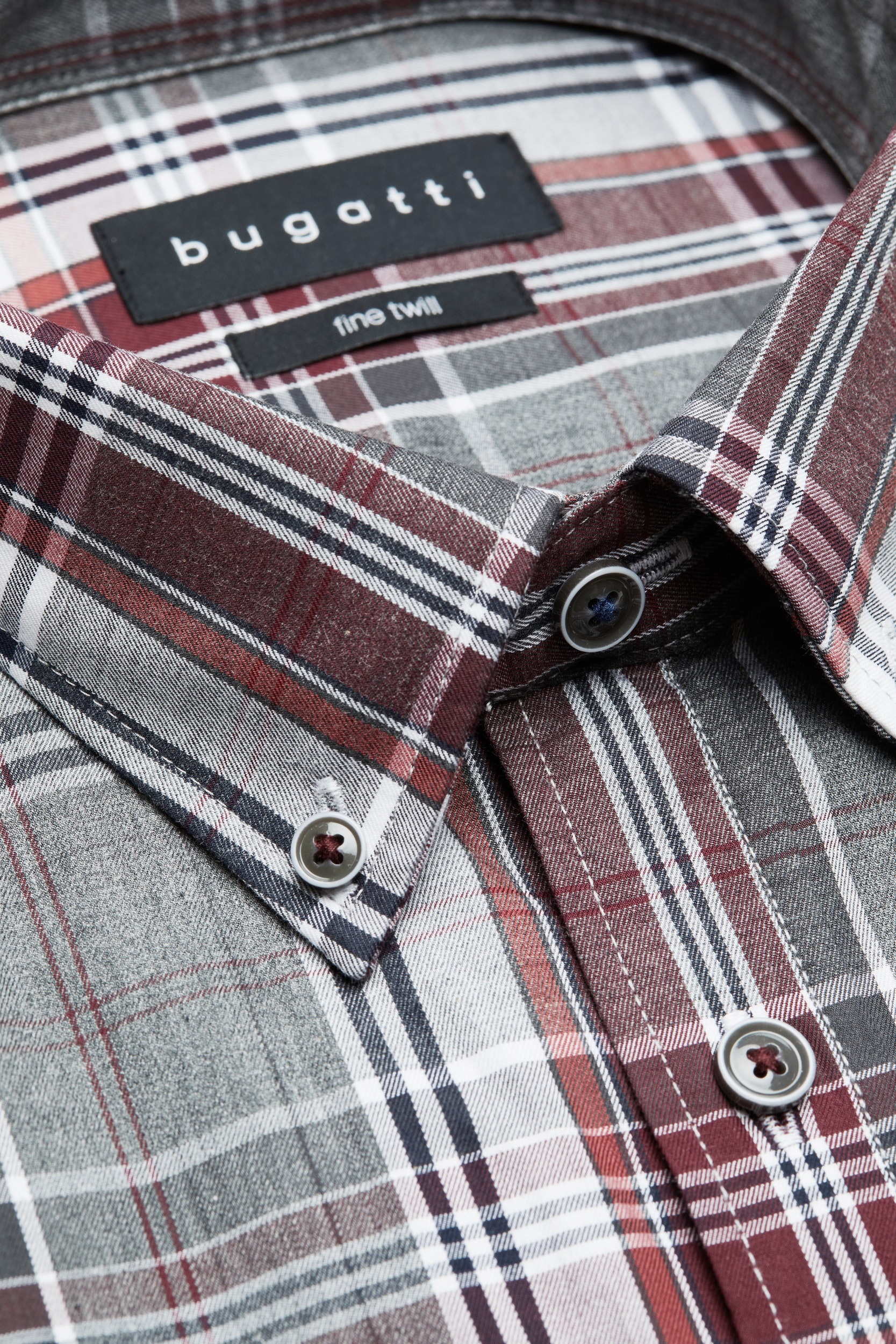 bugatti Chemise à manches longues mit Karomuster