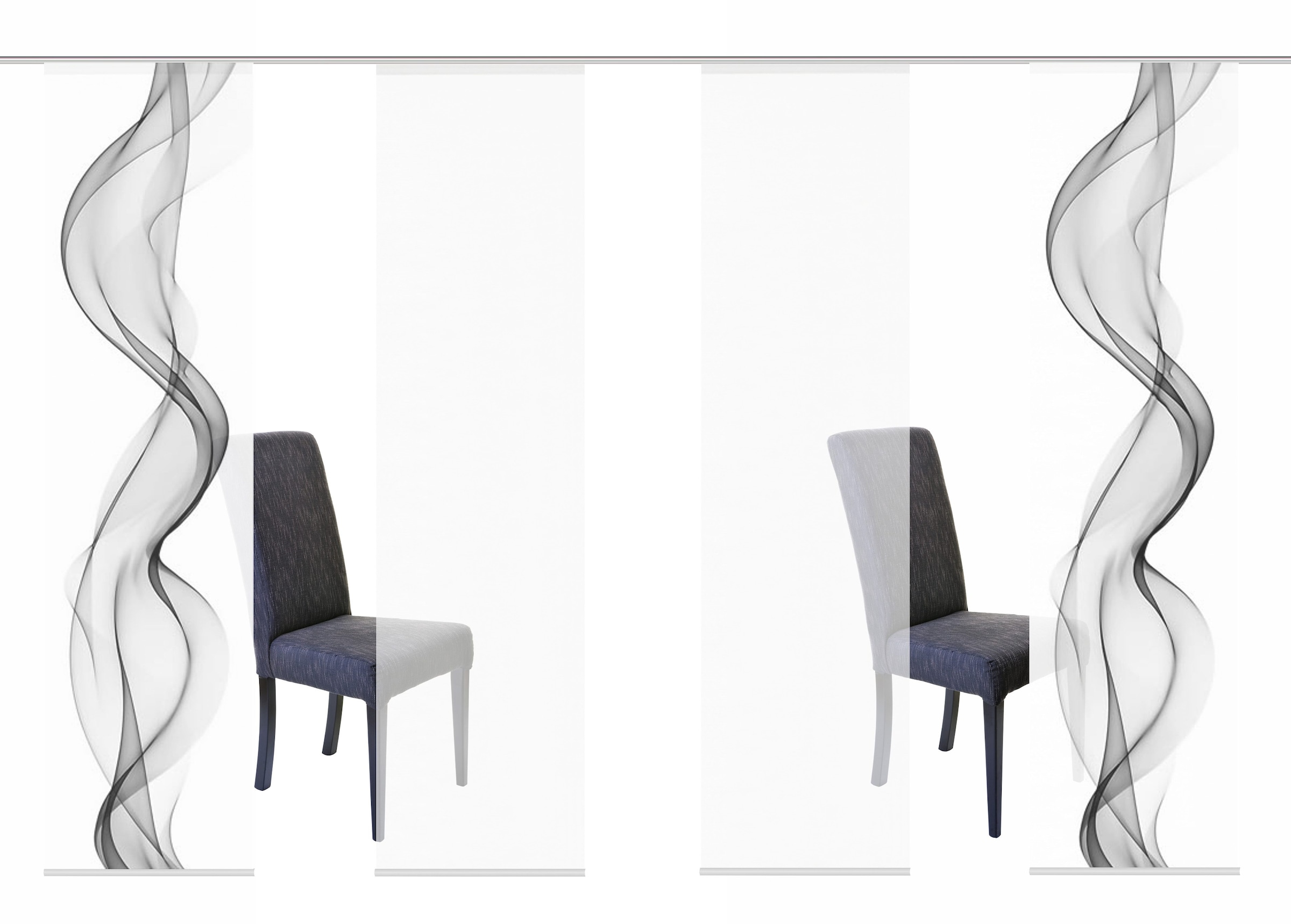 HOME WOHNIDEEN Rideau coulissant »ALBERTA« Velcro 4 cuis tlg. HxB: 245x60, Blickdicht, inkl. Befestigungszubehör