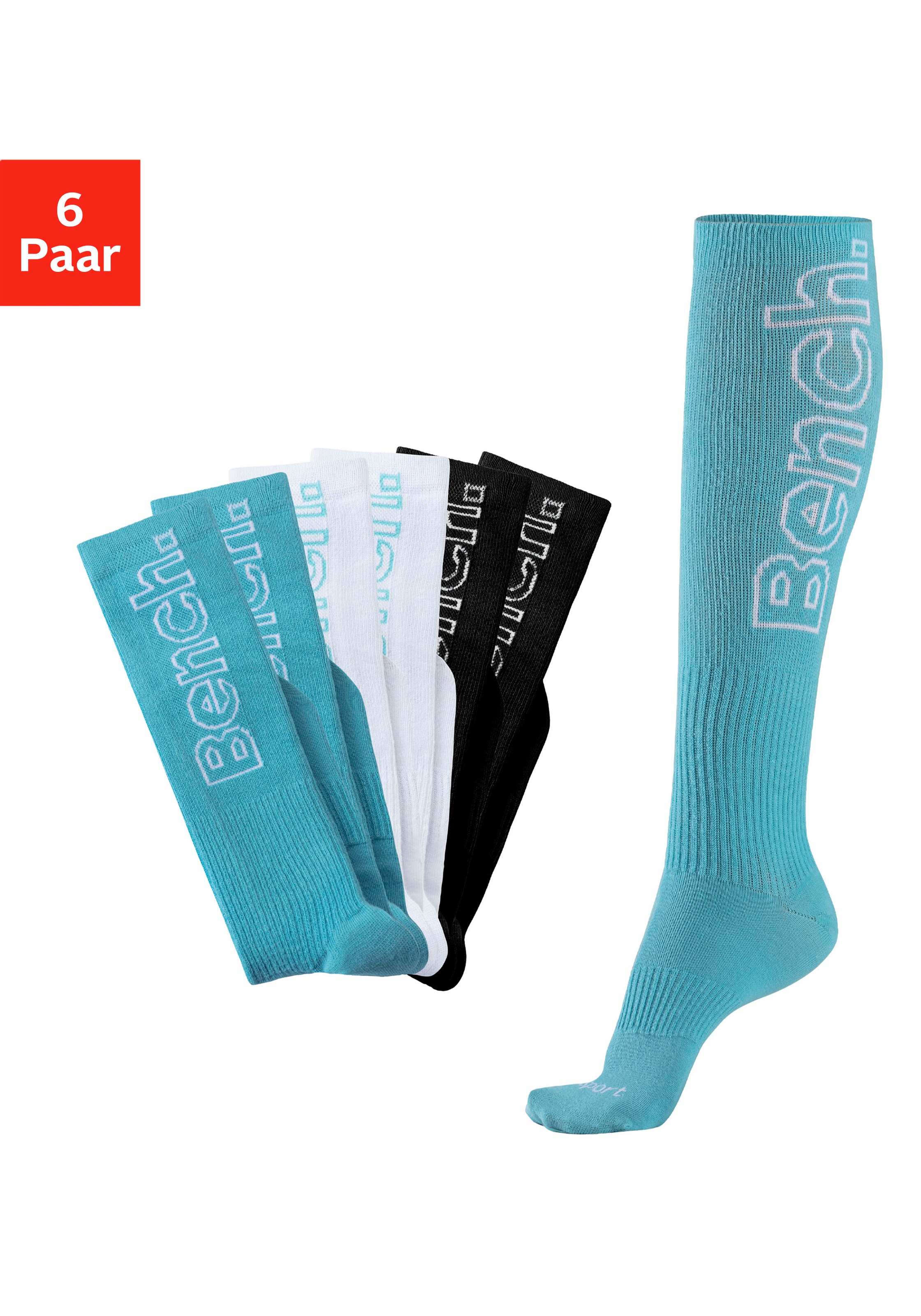 Image of Bench. Kniestrümpfe Packung, 6 Paar tlg. mit antibakterieller Feuchtigkeitsregulierung