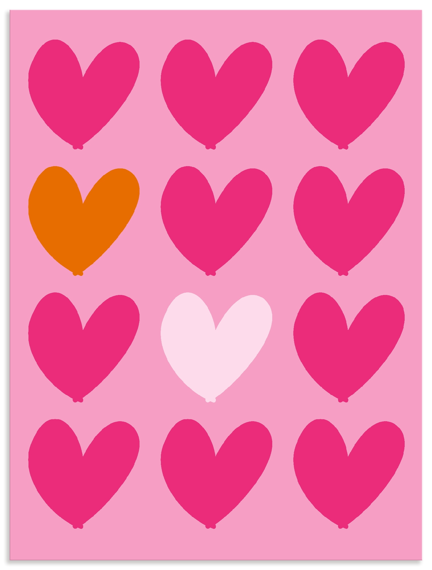 Image of Artland Wandbild "Herzen auf pink" Herzbilder 1 Stk. tlg. als Alubild, Leinwandbild, Poster, Wandaufkleber in verschied. Grössen