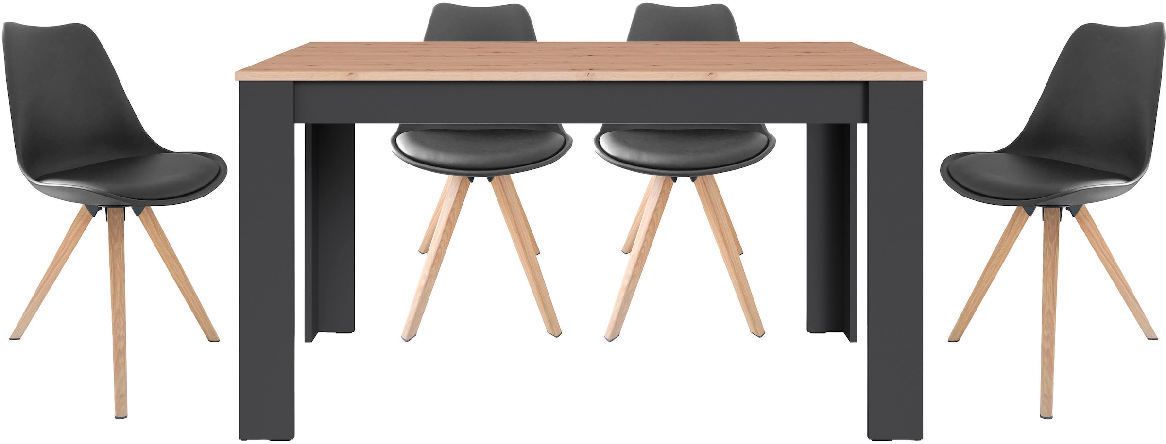 byLIVING Ensemble de salle à manger »Kira« Set, 5 cuis tlg. modernes Set mit 4 Stühlen in mehreren Farben und Grössen erhältlich