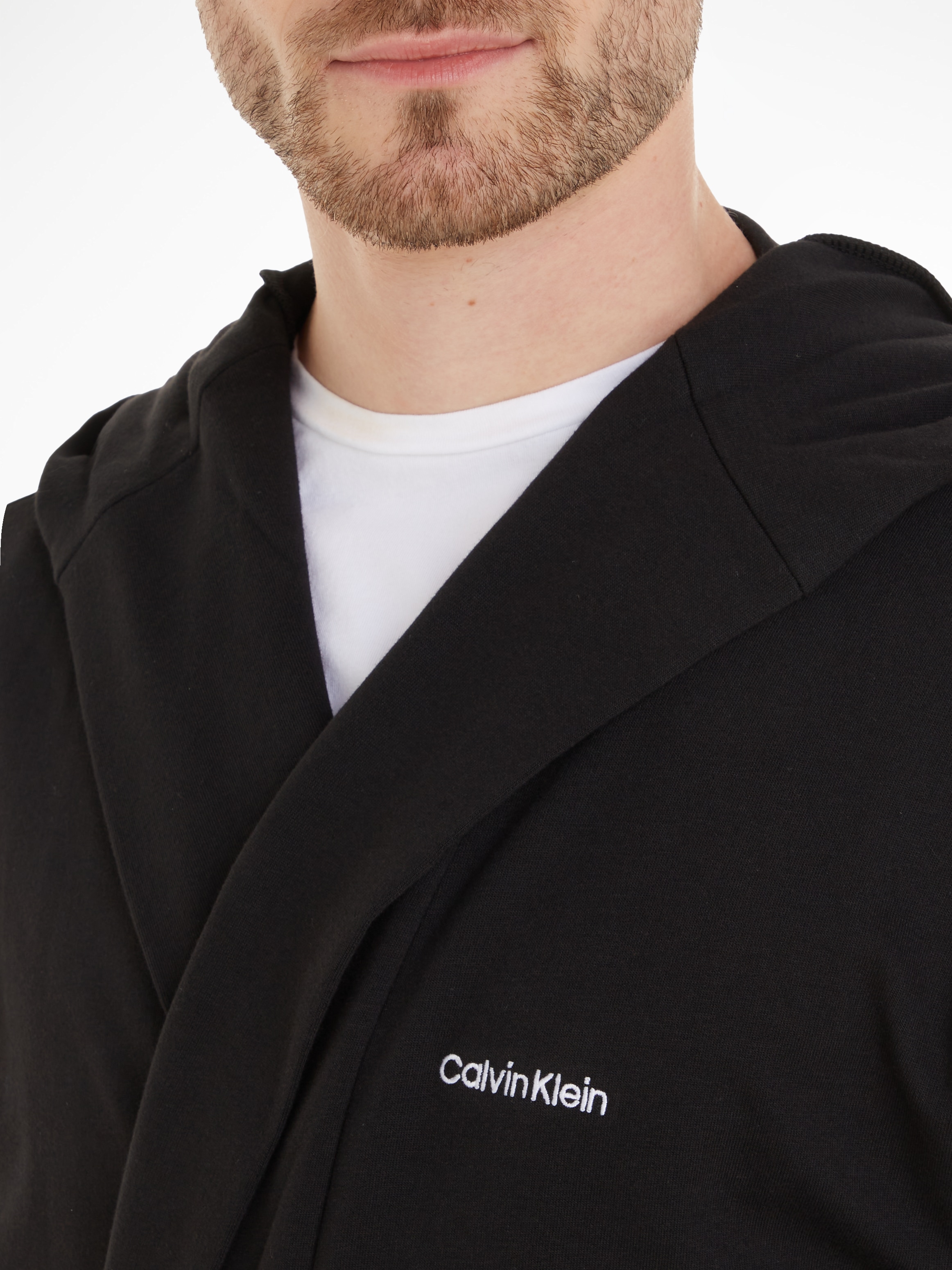 Calvin Klein Bademantel, (mit Bindegürtel), mit aufgesetzten Taschen