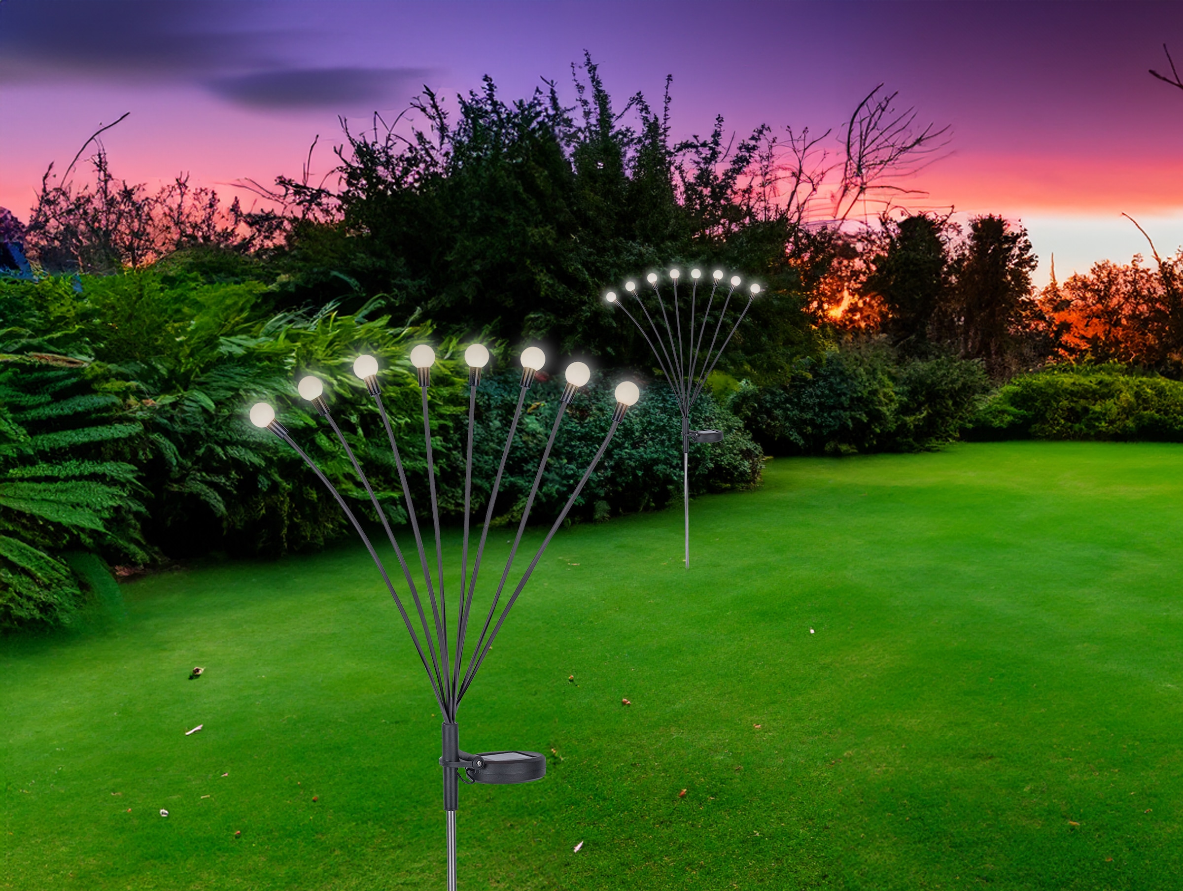 GLOBO LIGHTING Lampe solaire à LED »SOLAR« Module LED 1 cuis blanc chaud lampe solaire pour jardin, bel effet lumineux, avec piquet de terre