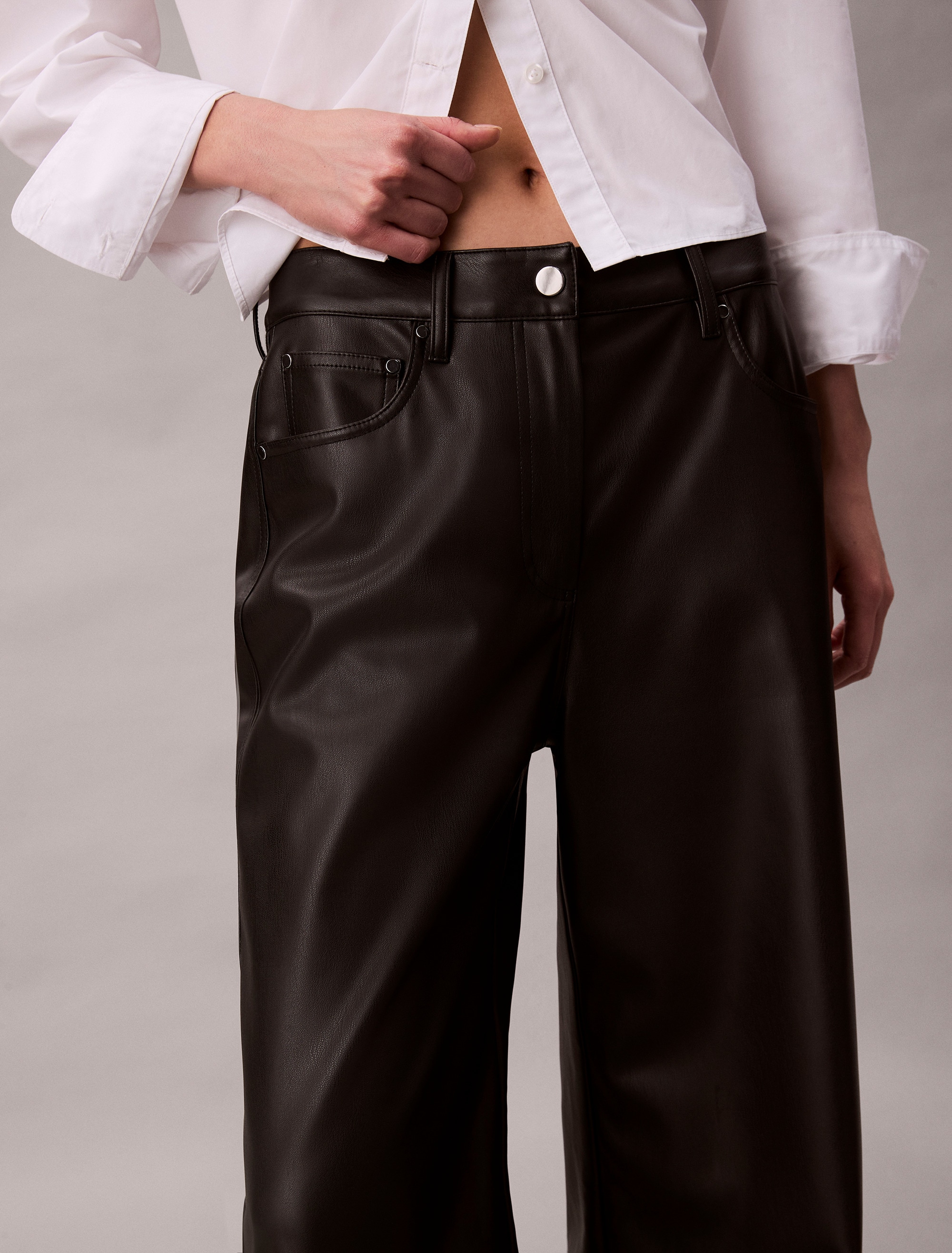 Calvin Klein Jeans Lederimitathose »FAUX LEATHER 5PKT PANT«  Regular fit