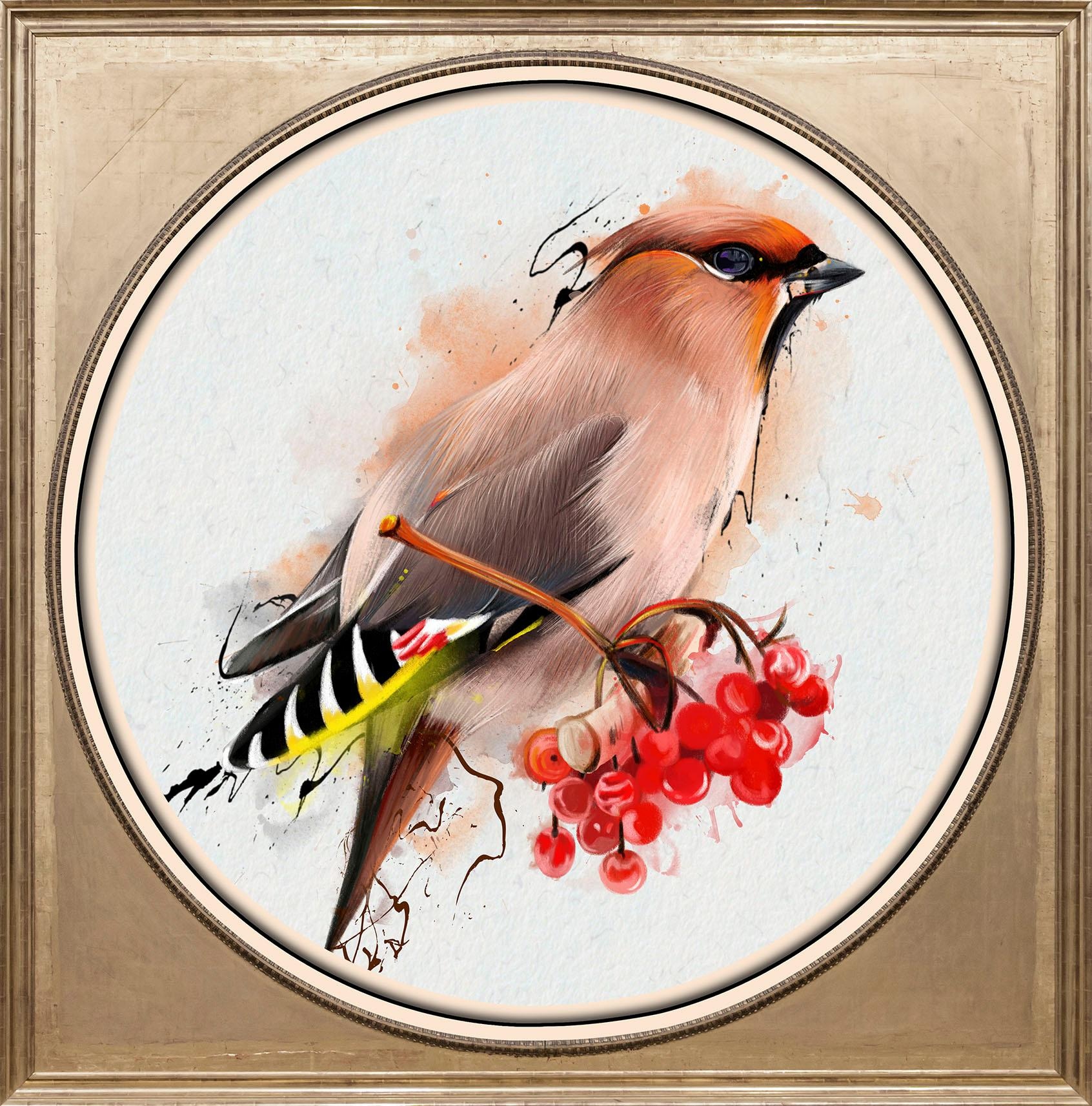 Image of queence Acrylglasbild "Bunter Vogel II" Gemälde Kunst Tiere Vogelbilder Vögel Fine Art-Print in Galeriequalität