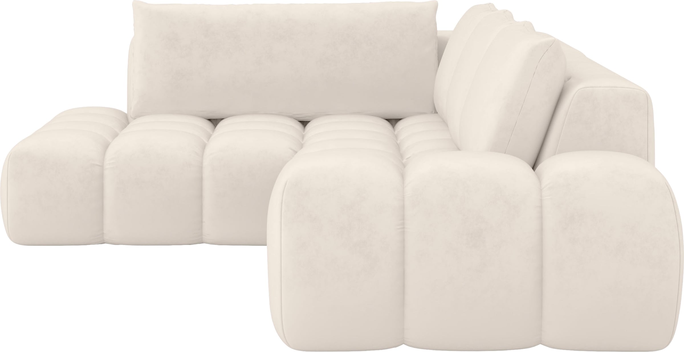 INOSIGN Ecksofa »AZITA Designsofa, elegant und bequem L-Form, Bubble-Optik«, lose Rückenkissen, traumhafte Steppung, Masse B/T/H: 352/210/72 cm