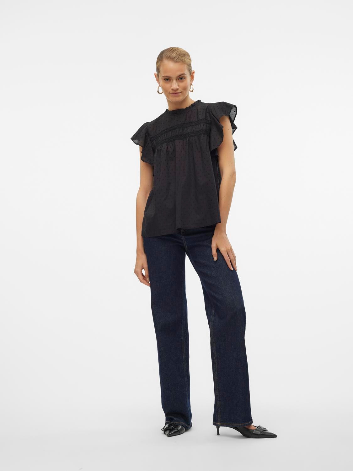 Vero Moda Blusenshirt »VMTRINE SL LACE TOP WVN NOOS«