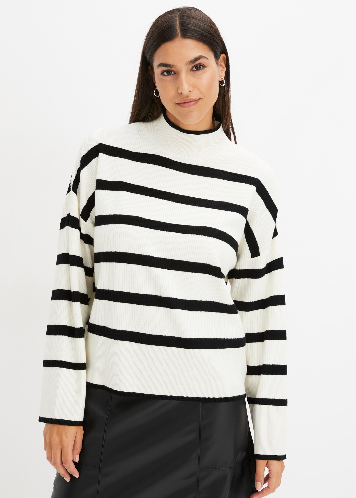 Image of bonprix Strickpullover im Viskosemix, mit Stehkragen, dezente Boxy-Form
