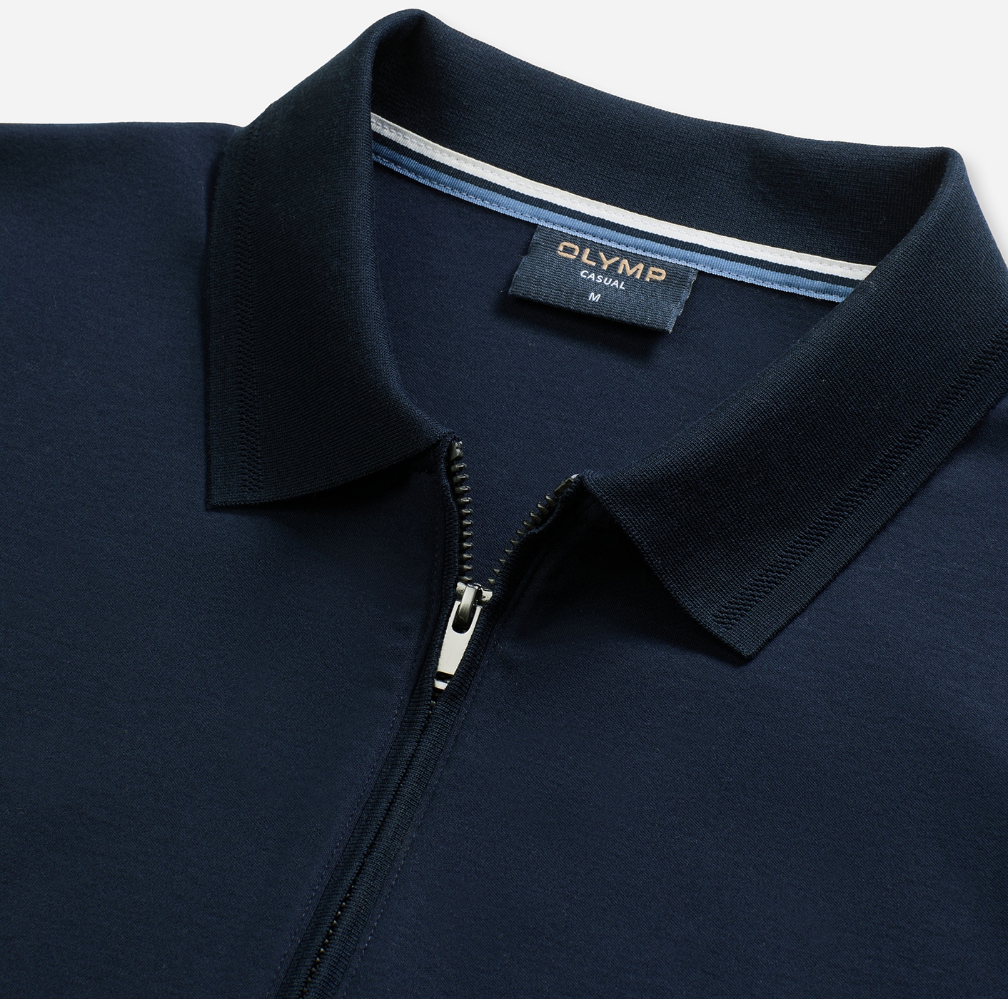 OLYMP Langarm-Poloshirt unifarben, Polokragen, regular fit, casual