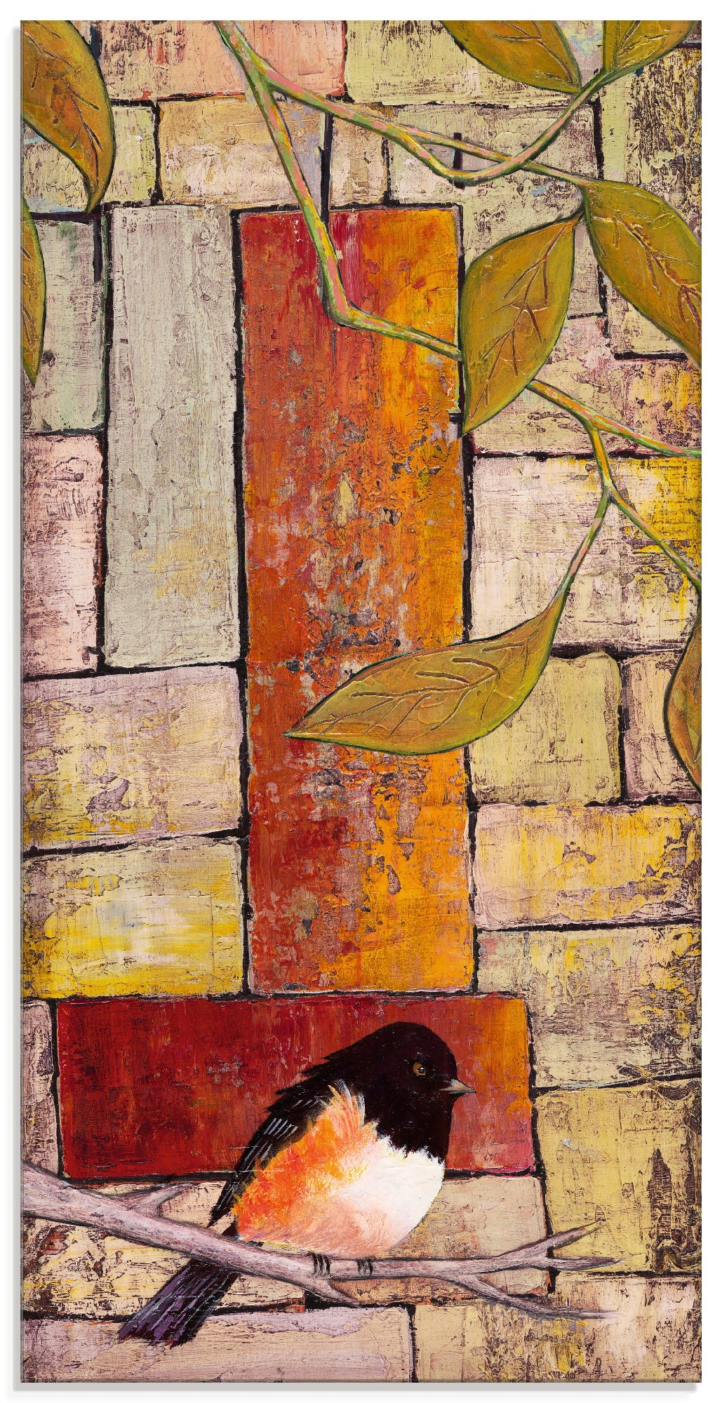 Image of Artland Glasbild »Vogel auf einem Ast I«, Vögel, (1 St.) bei Ackermann Versand Schweiz