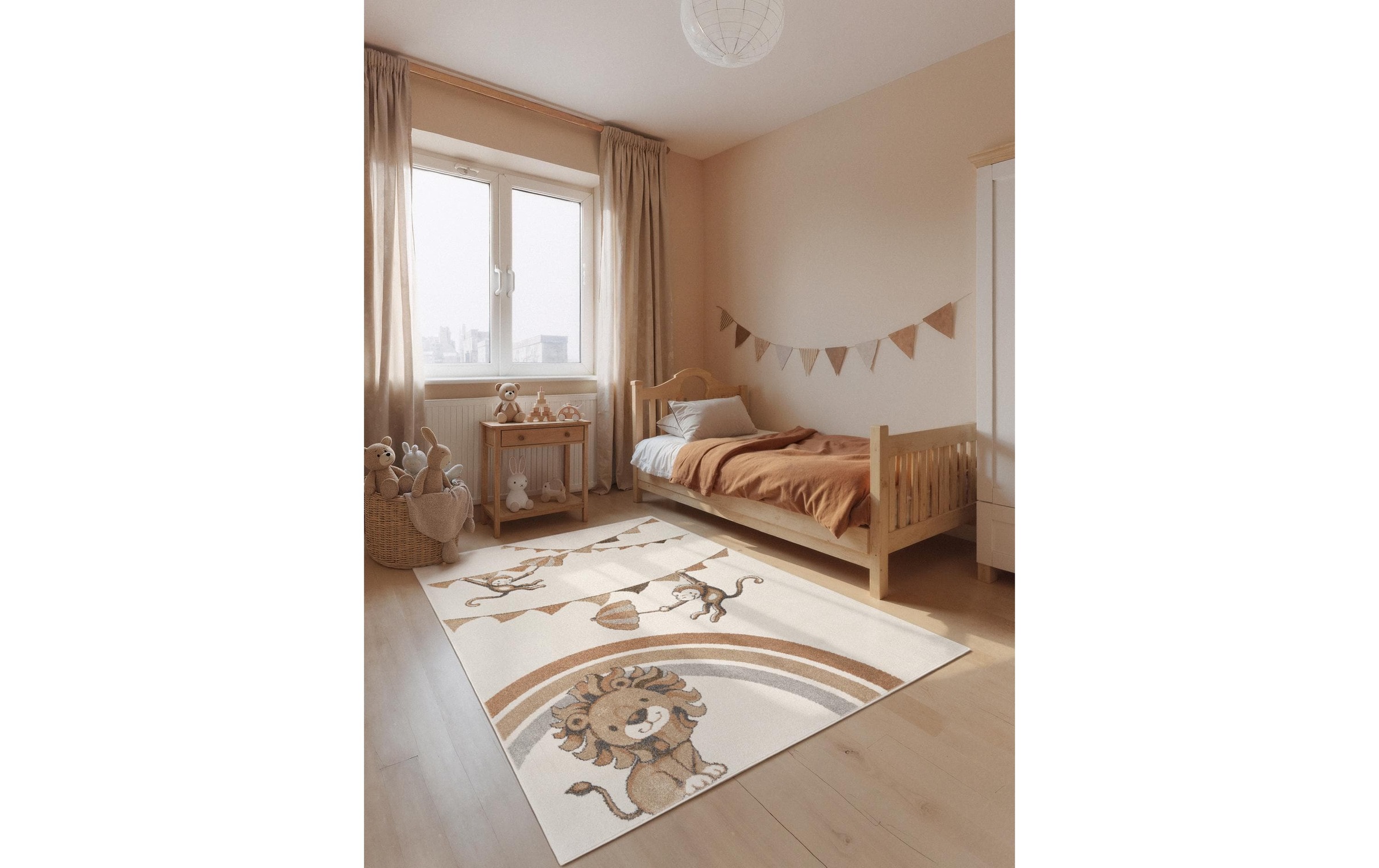 Villeroy & Boch Tapis pour enfants »Roar like a Lion Rainbow Party Teppich« Rectangulaire 9 mm Höhe tapis de jeu doux, chambre d'enfant, tapis de jeu Boho Kids, motif animalier