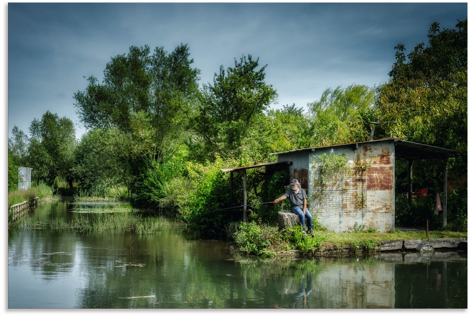 Image of Artland Wandbild »Idyllische Flusslandschaft in Frankreich«, Gewässer, (1 St.), in vielen Grössen & Produktarten - Alubild / Outdoorbild für den Aussenbereich, Leinwandbild, Poster, Wandaufkleber / Wandtattoo auch für Badezimmer geeignet bei Ackermann Ver