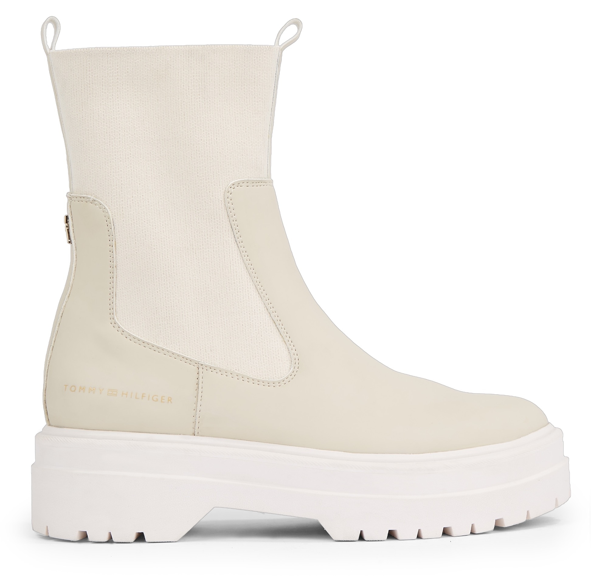 Tommy Hilfiger Schlupfboots »FEMININE SEASONAL UTILITY BOOT«, mit breitem Stretcheinsatz am Schaft