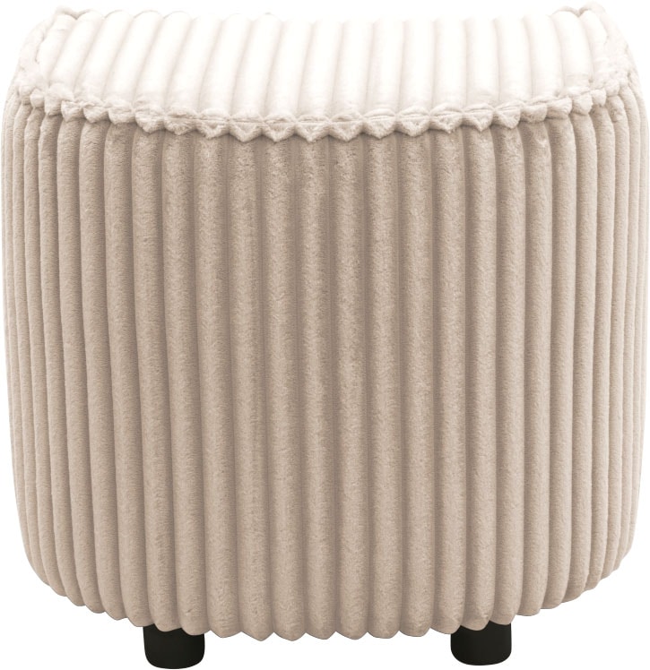 INOSIGN Polsterhocker »AMECA, Hocker, Fusshocker 52 x 47 x 46 cm (BxTxH)«, (1 St.), mit Mega-Cordstoff, sichelförmig