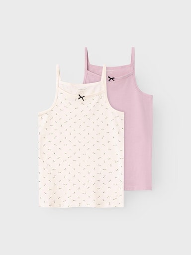 Image of Name It Unterhemd "NKFSTRAP TOP 2P BUTTERCREAM FLORAL NOOS" Set, 2 Stk.