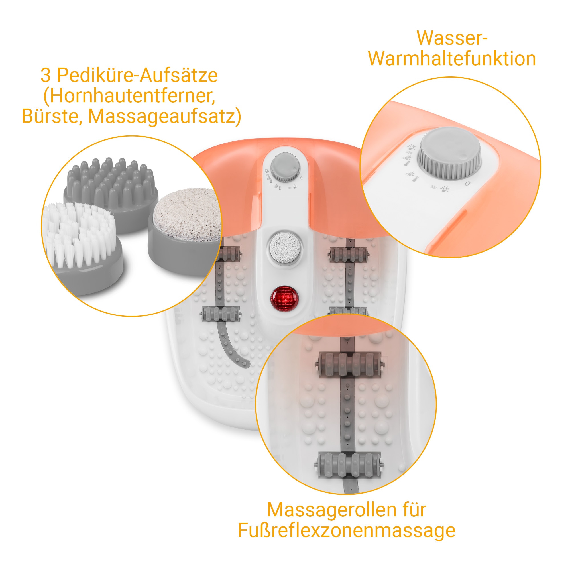 Medisana Bain de pieds »FS 883« Vibrationsmassage, Wärmefunktion, Sprudel-und Warmhaltefunktion