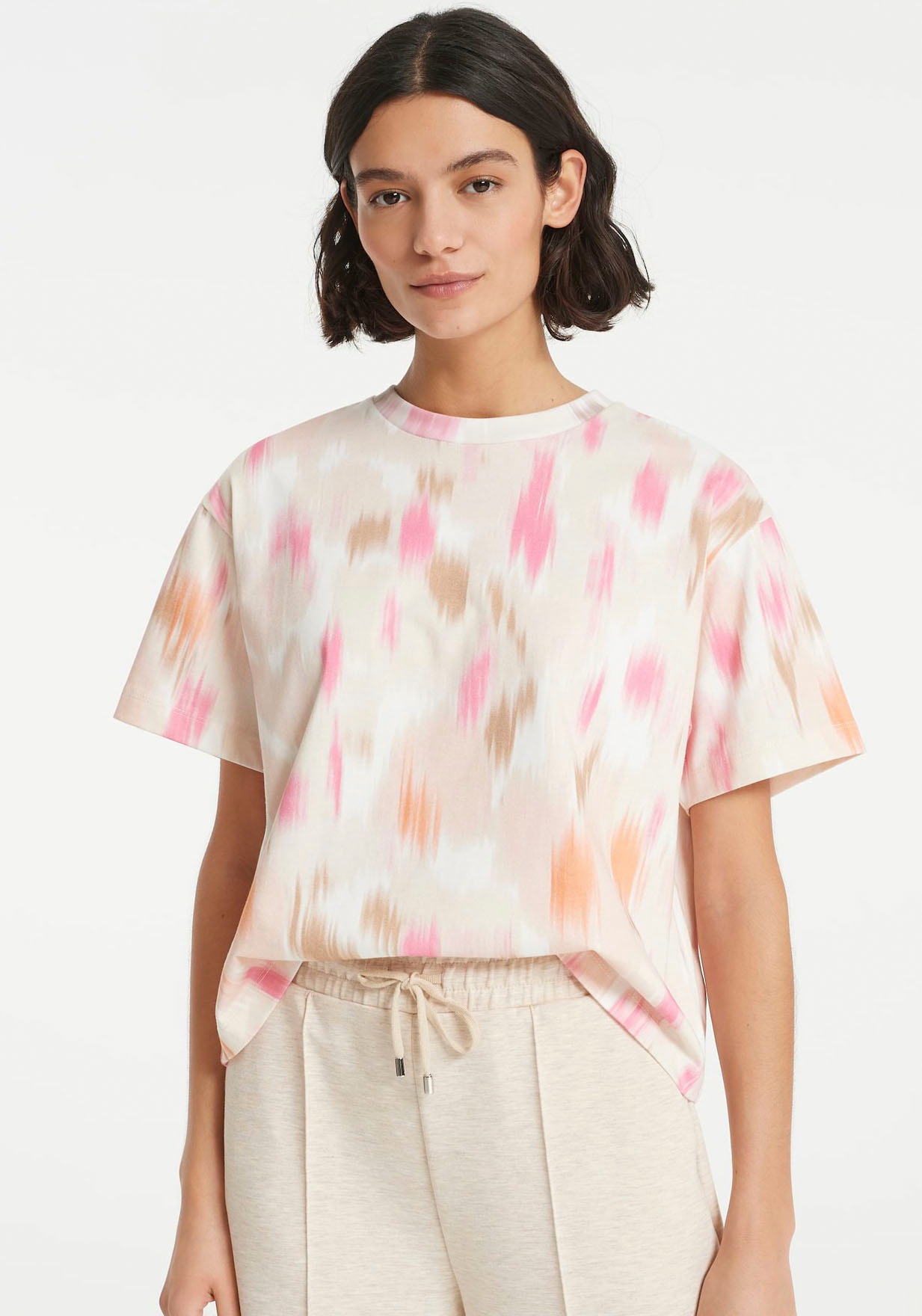 Image of OPUS T-Shirt »Sentai«, in bedruckter Batik-Optik bei Ackermann Versand Schweiz