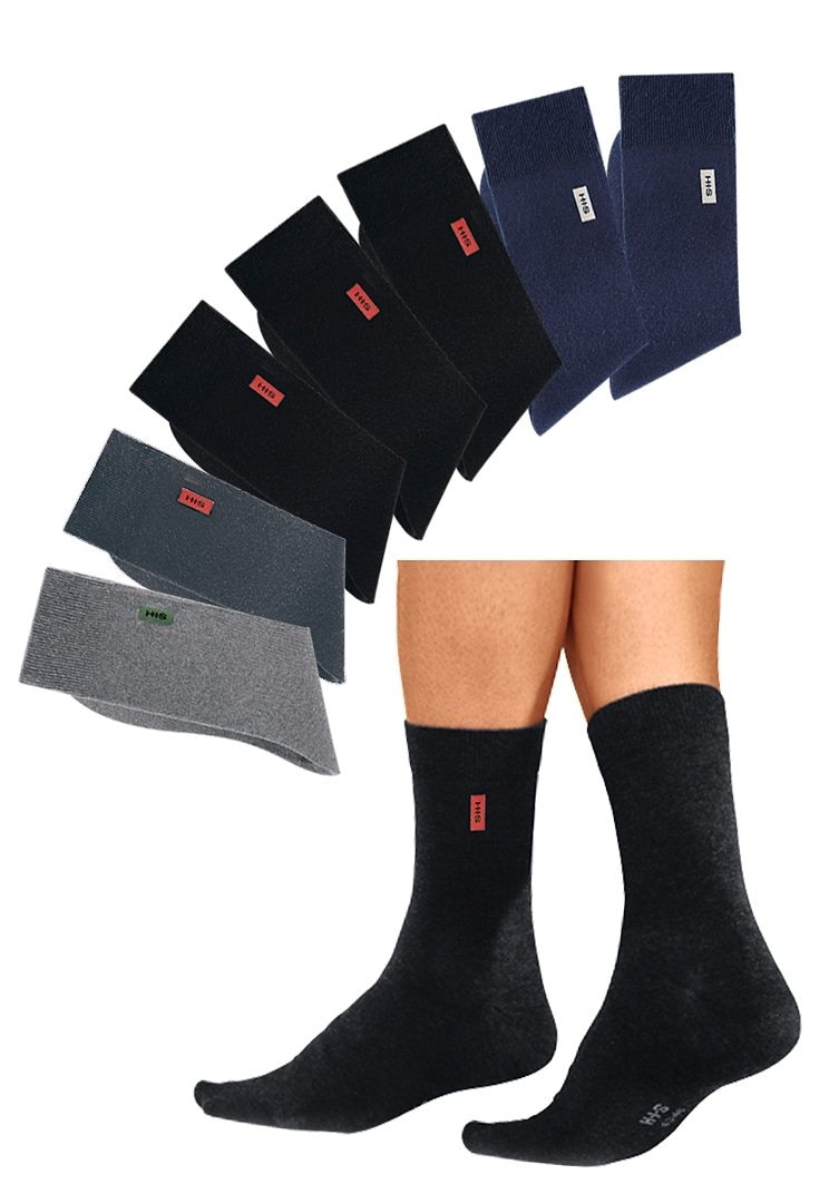 H.I.S Basicsocken, (Packung, 7 Paar), in angenehmer Baumwollqualität