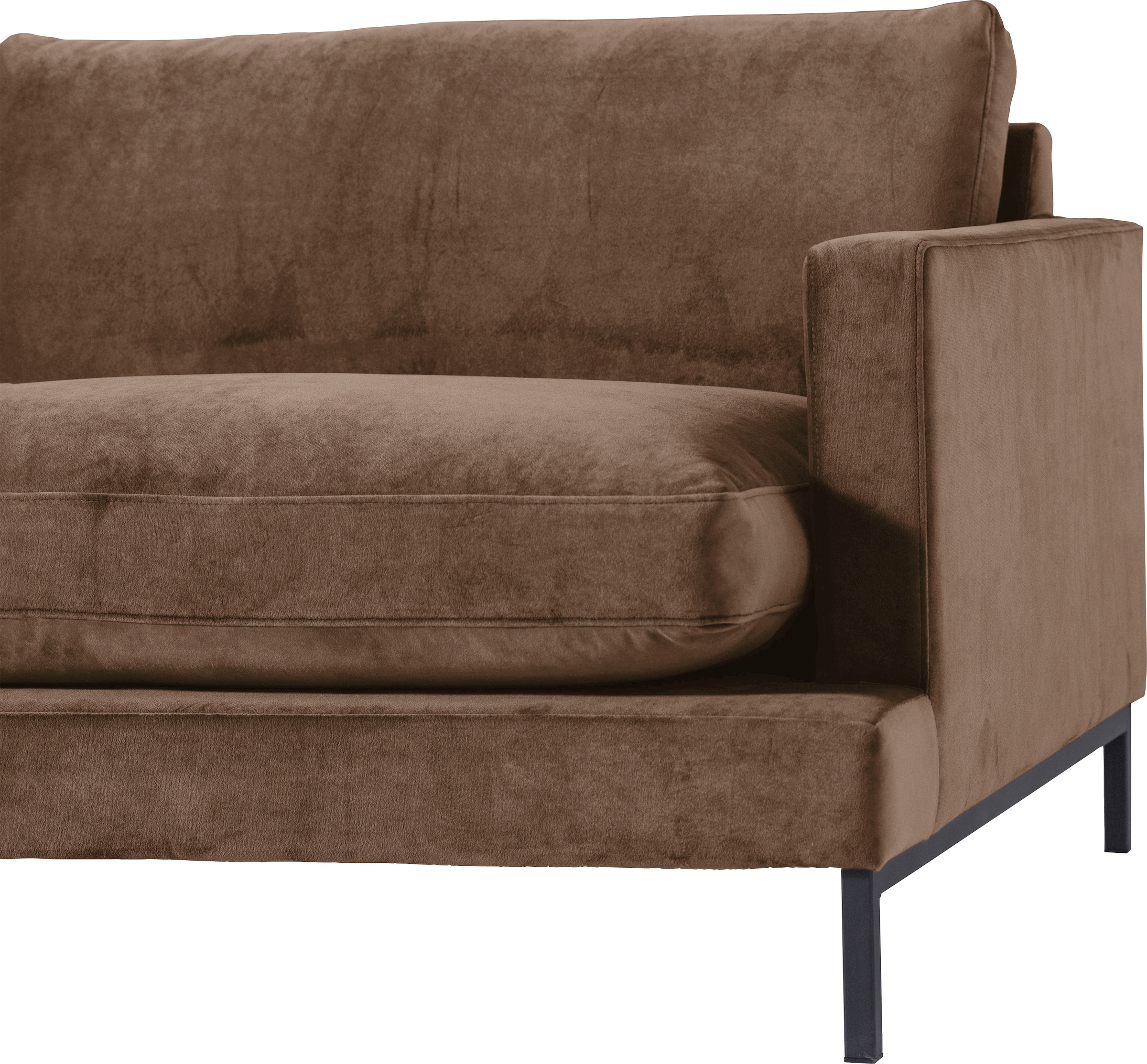 andas Ecksofa »Welland, L-Form,« mit schwarzen Metallfüssen, mit Federfüllung im Sitz- und Rückenkissen