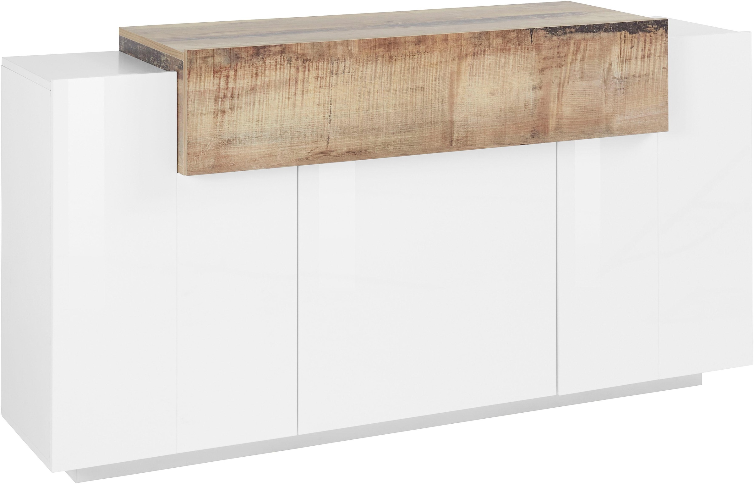 Image of Home affaire Sideboard "Coro, Kommode, Schrank, Kredenz, grifflos mit Einlegeböden" mit 1 klappe, 3 Türen, Doppeltiefe B/T/H 160x45x85,6cm