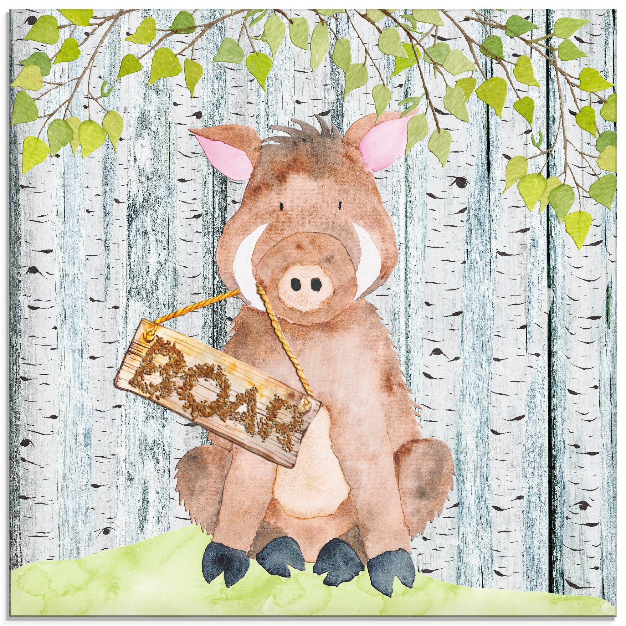 Image of Artland Glasbild »Waldfreunde- der wilde Eber«, Tiere, (1 St.) bei Ackermann Versand Schweiz