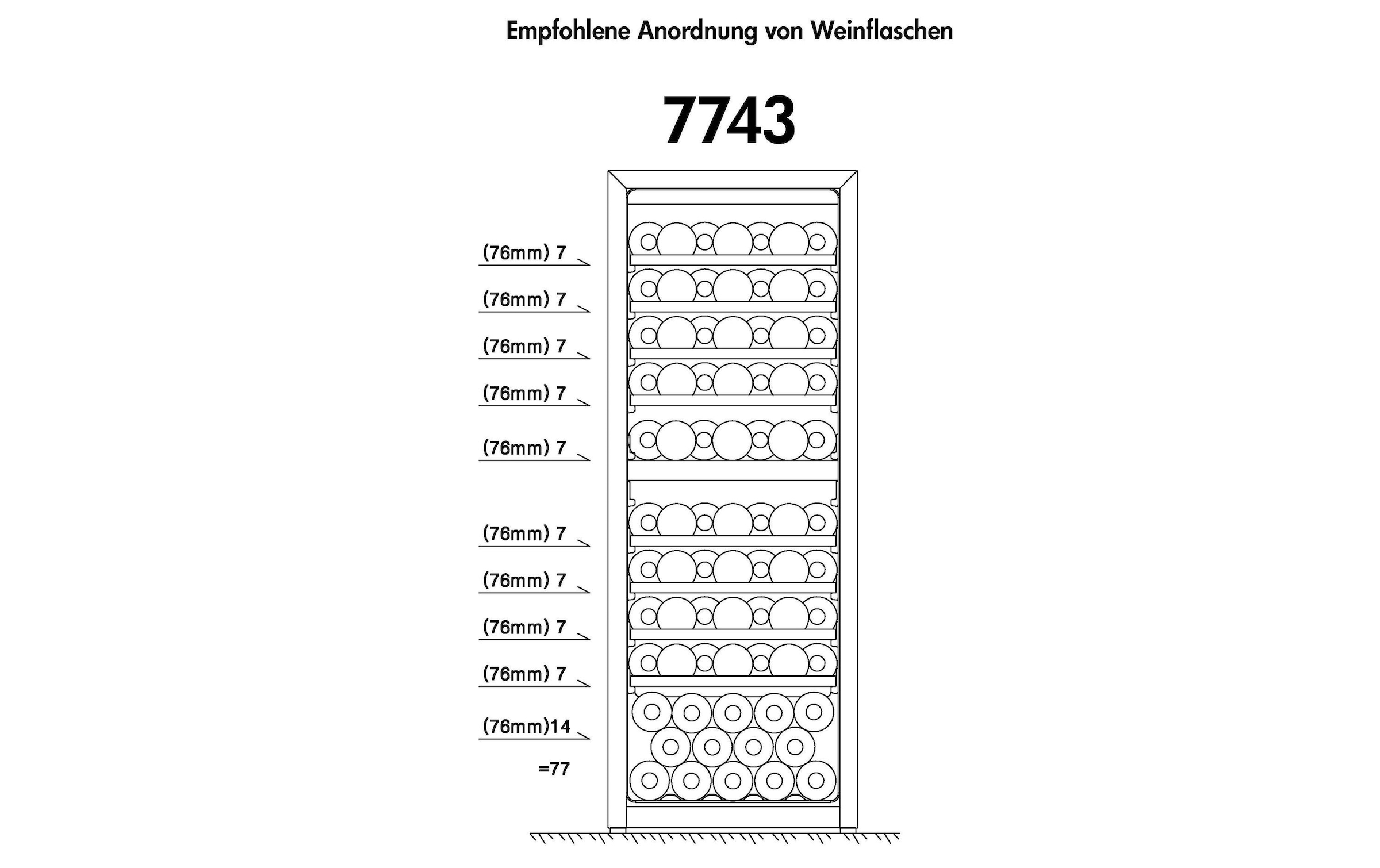 Trisa Weinkühlschrank »191l, links«, für 77 St. Standardflaschen á 075l, Holzart: Buche (Rumänien)