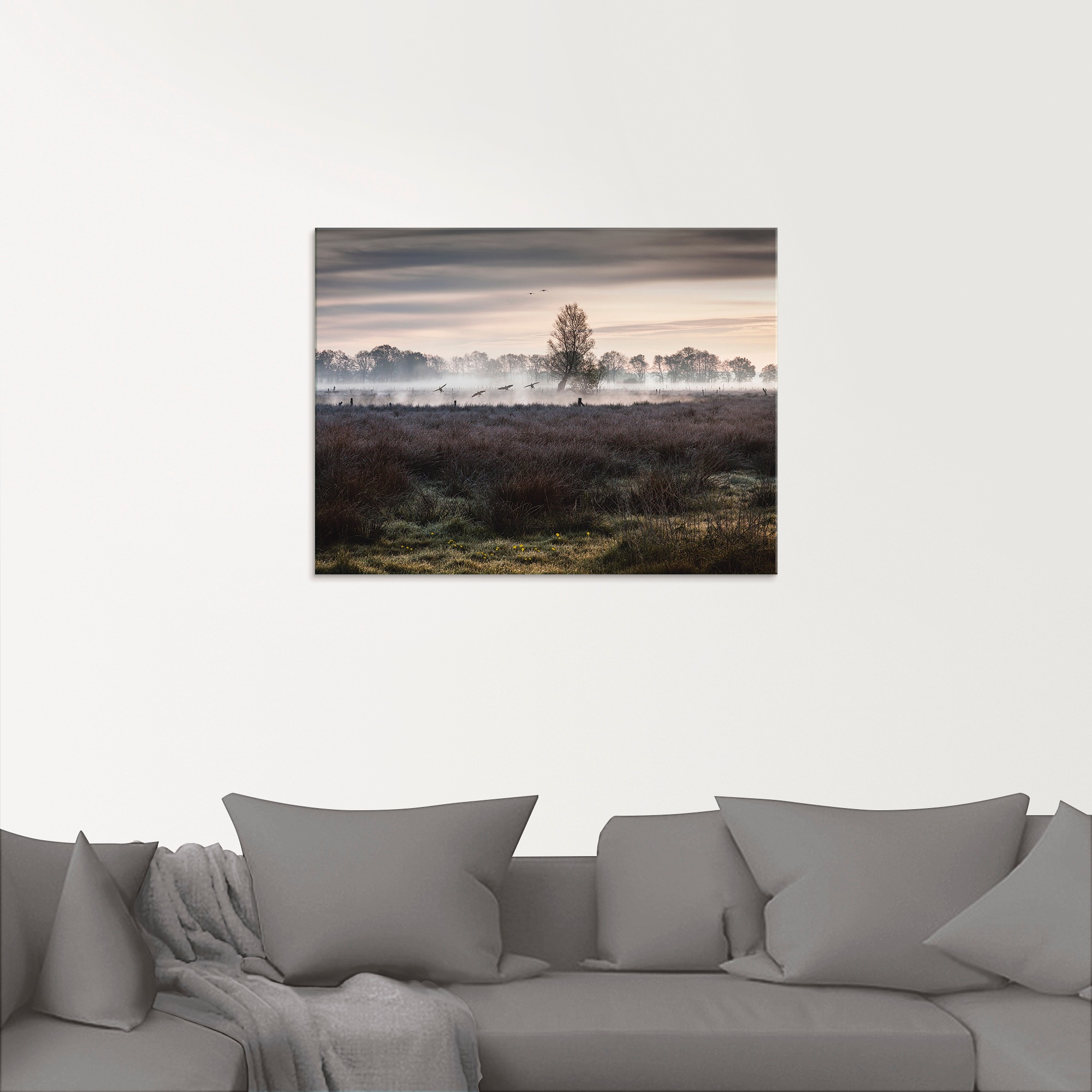 Artland Glasbild »Notlandung«, Wiesen & Bäume, (1 St.), in verschiedenen Grössen
