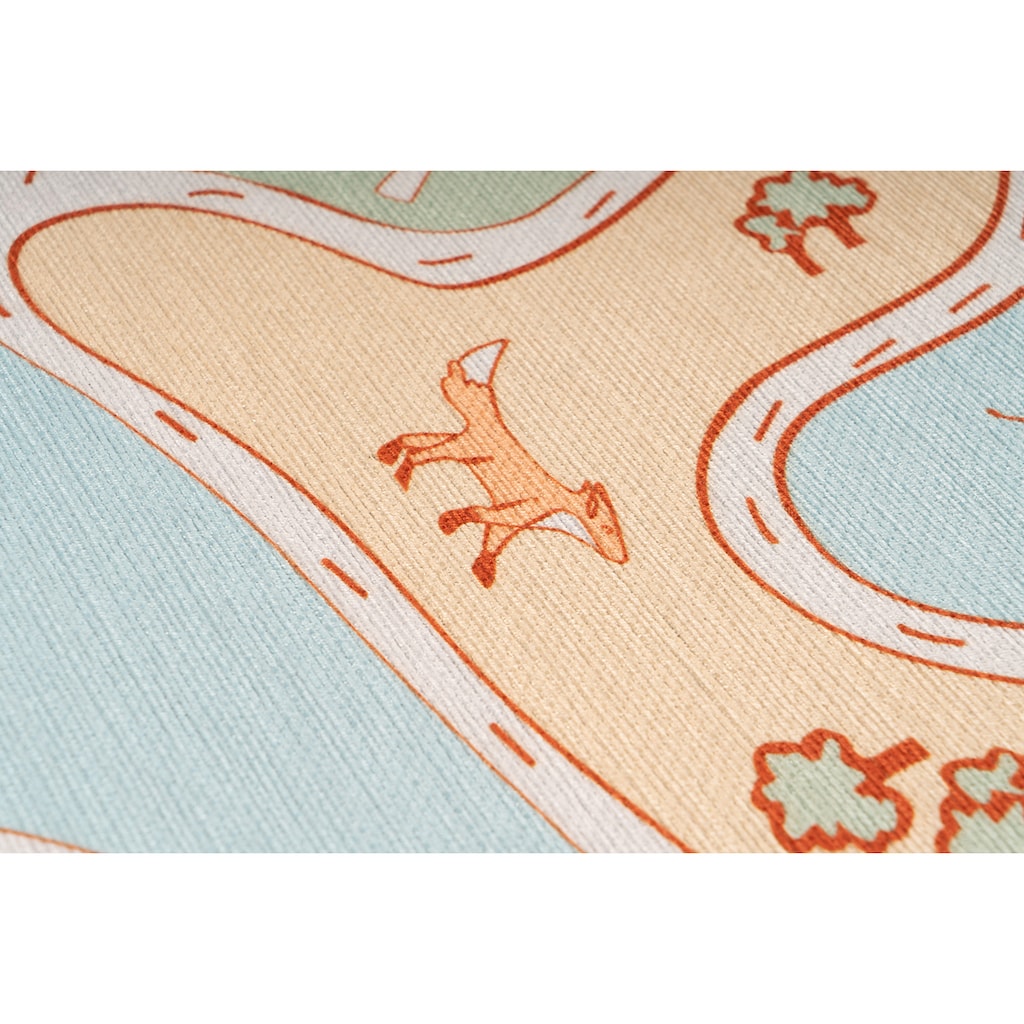 Arte Espina Kinderteppich »Bambini 200«, rund, Fantasievoll bedruckter Kinderteppich, angenehme Haptik