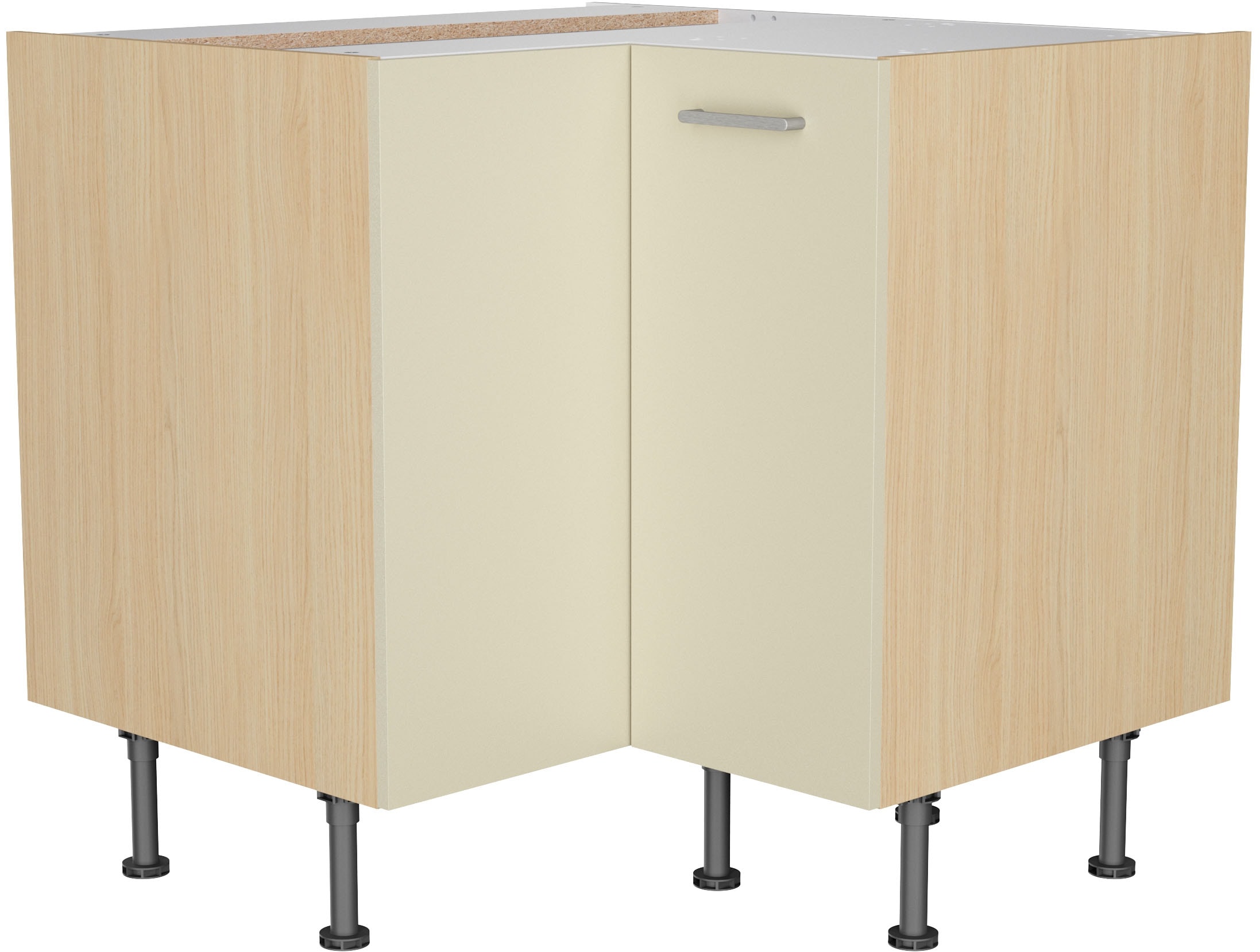KOCHSTATION Eckunterschrank »KS-Lucy« Breite 90 x 90 cm, mit 2 Türen, Soft-Close, höhenverstellbare Füsse
