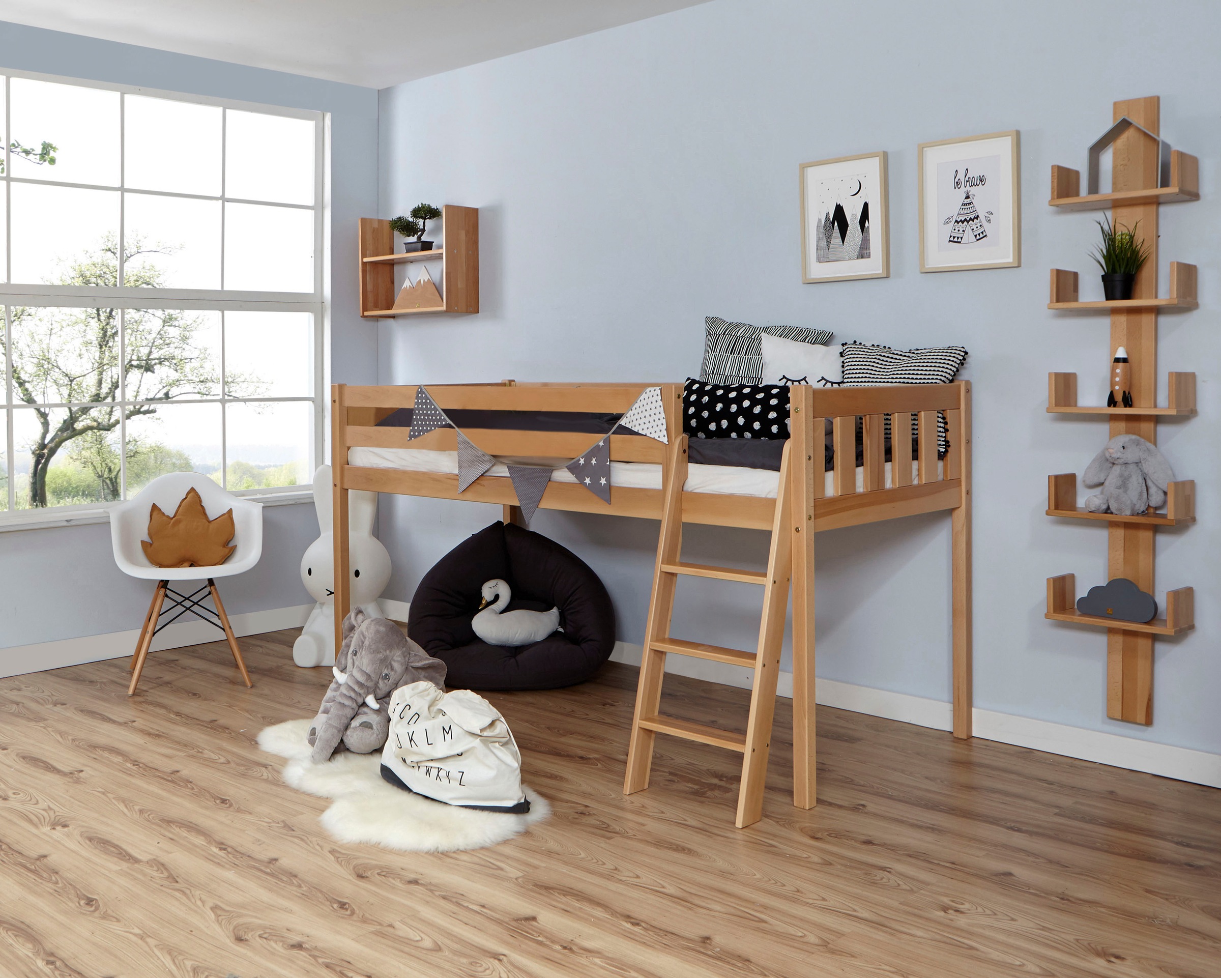 Image of Ticaa Hochbett »Eric«, mit Rollrost wahlweise mit Matratze, Buche bei Ackermann Versand Schweiz