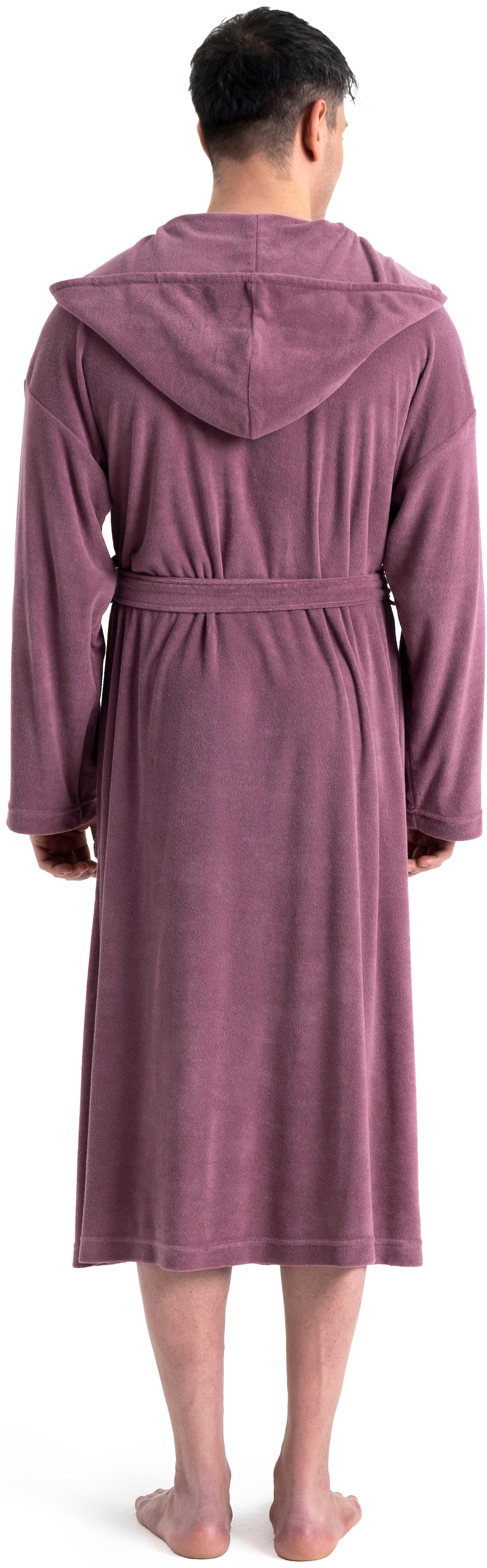 my home Peignoir de bain homme »Jule, ideal für Sauna & Spa, Hotelbademantel, Morgenmantel« 1 cuis tlg., einfarbiger Leichtfrottier-Bademantel, hoher Baumwollanteil, S-4XL
