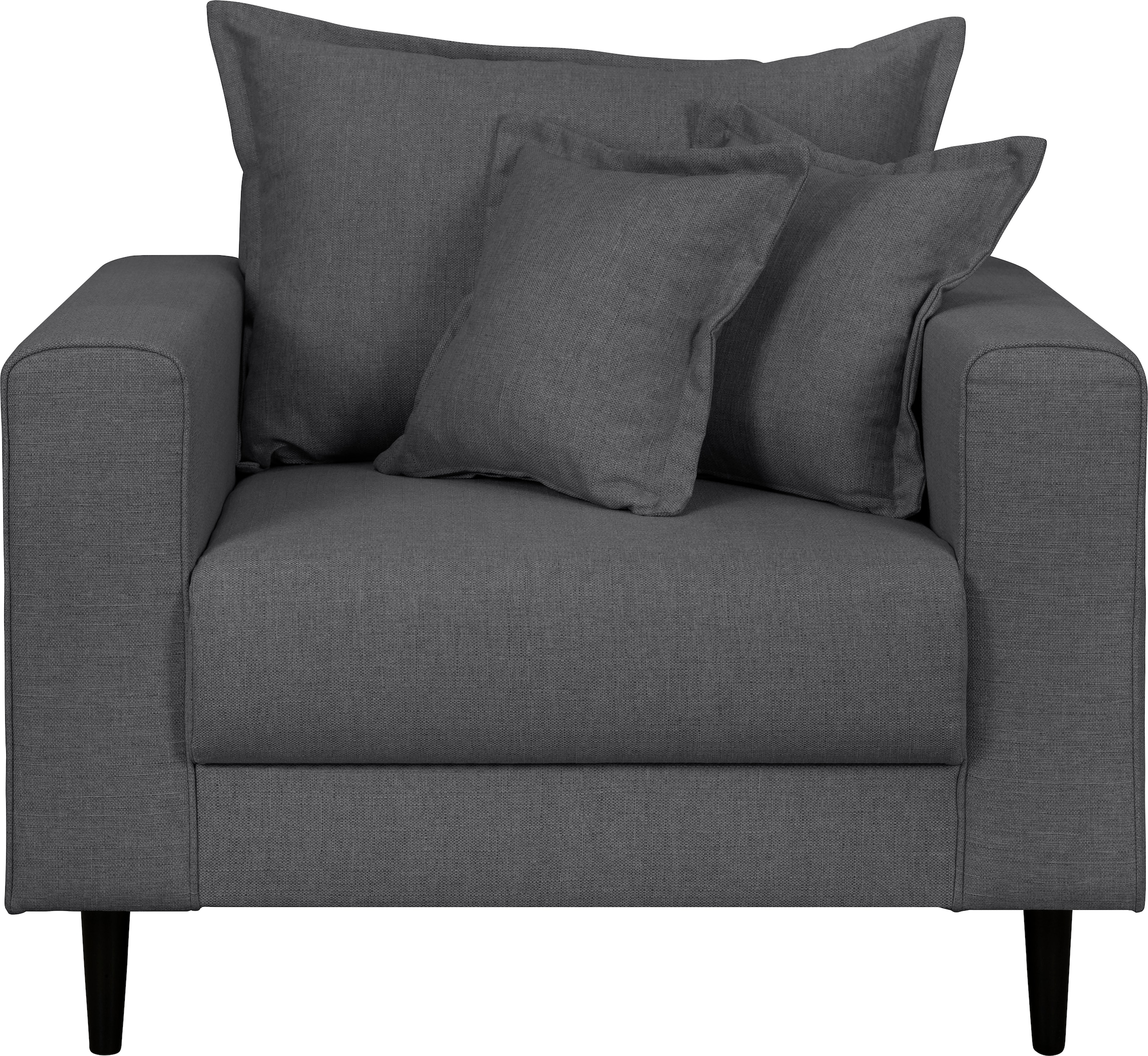 Home affaire Sessel »VEYRAS Loungesessel, Masse B/T/H: 95/84/76 cm«, mit Wellenunterfederung, incl. Kissen