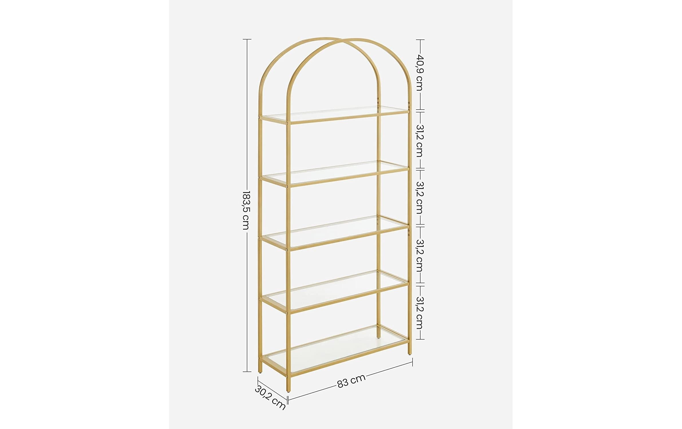 VASAGLE Regal »30.2 x 83 x 1 cm, Goldfarben«